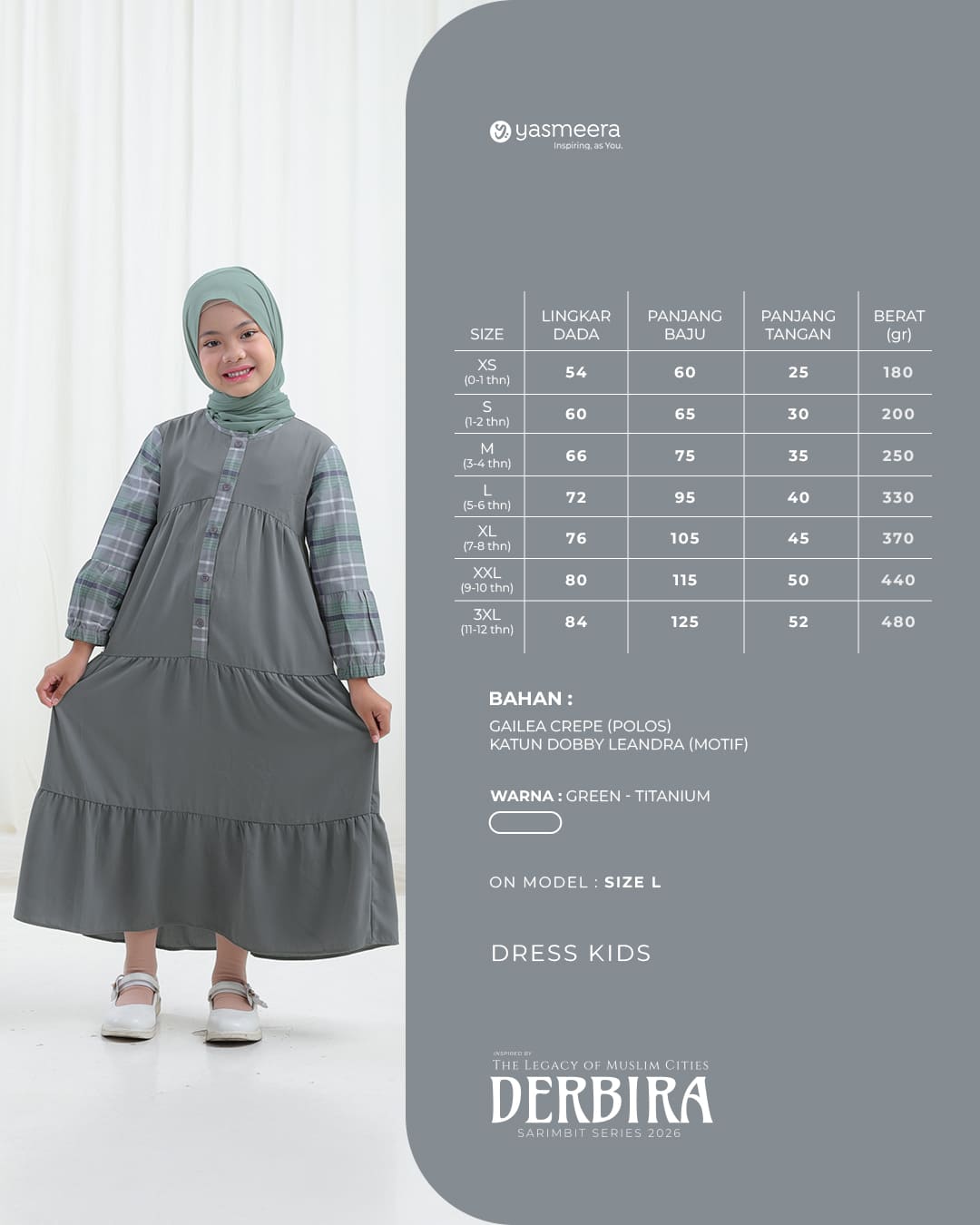 Yasmeera - DERBIRA SERIES - GREEN-TITANIUM