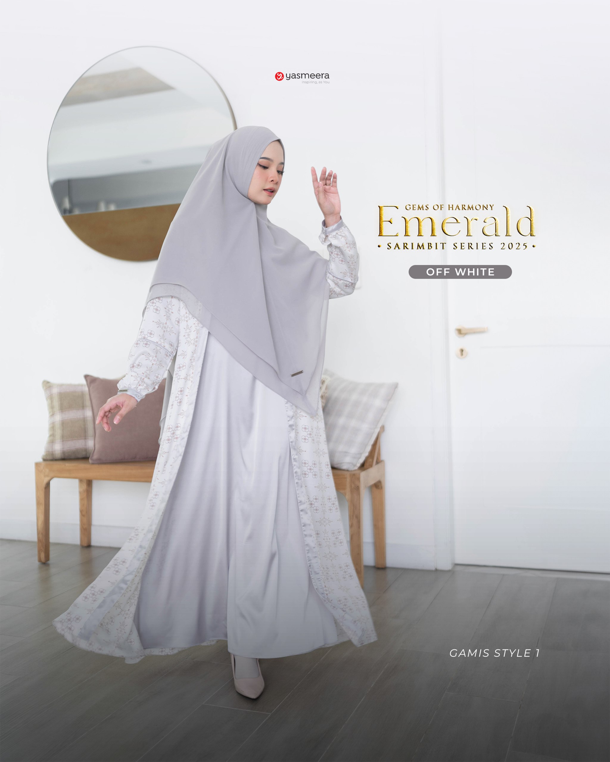 Yasmeera - SARIMBIT 2025 EMERALD SERIES WARNA OFF WHITE thumb 5