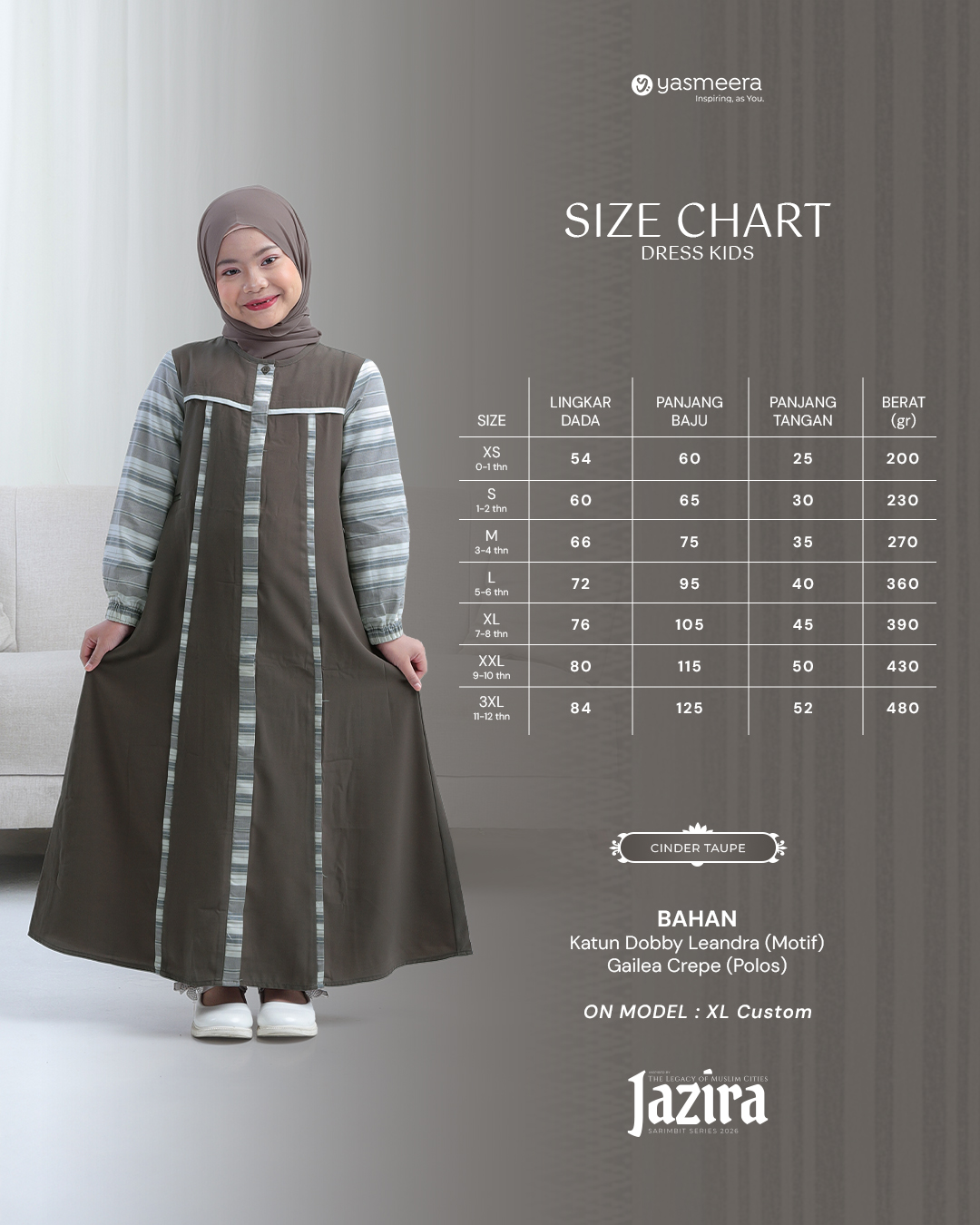 Yasmeera - JAZIRA SERIES - CINDER TAUPE