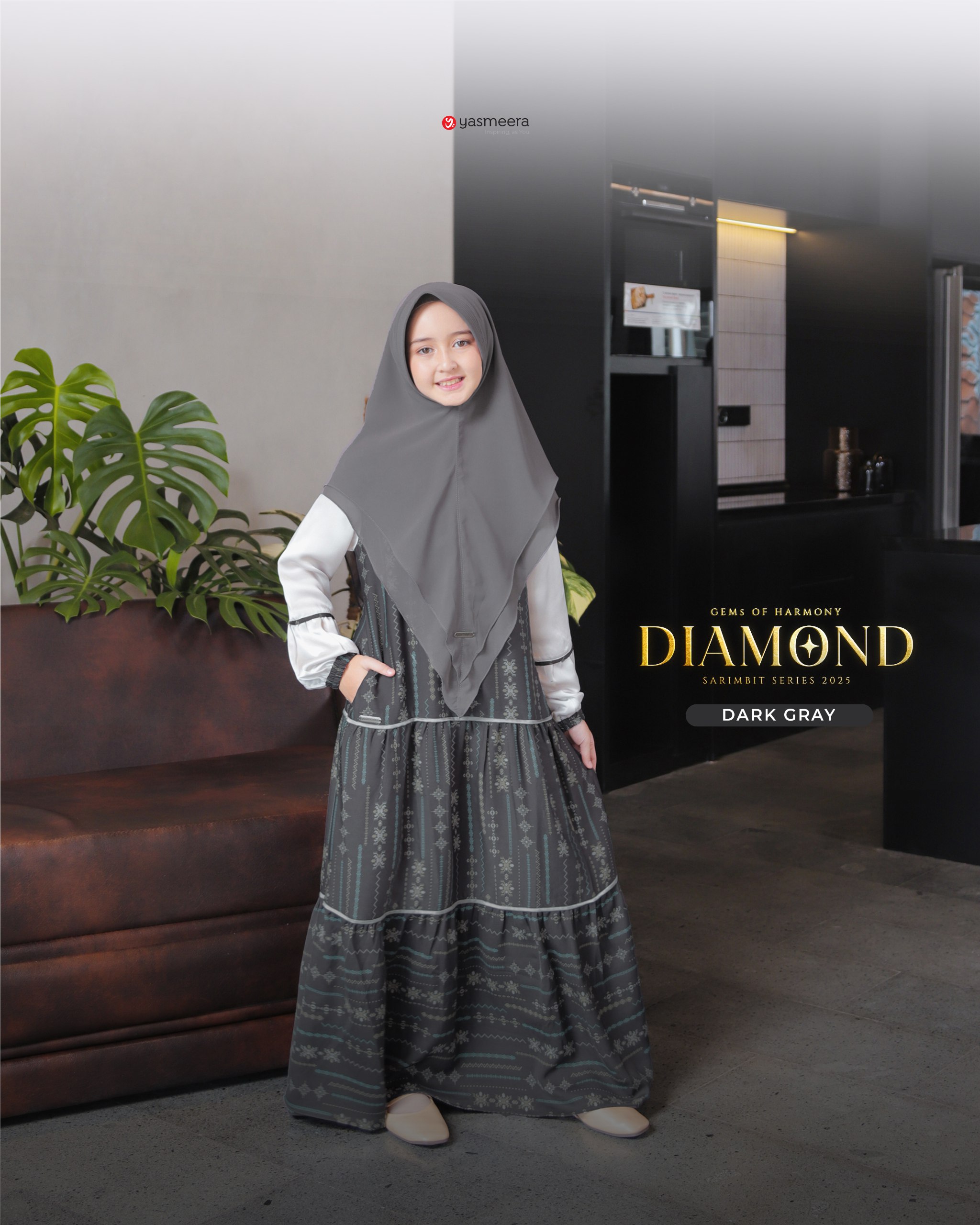Yasmeera - SARIMBIT 2025 DIAMOND SERIES WARNA DARK GRAY thumb 3