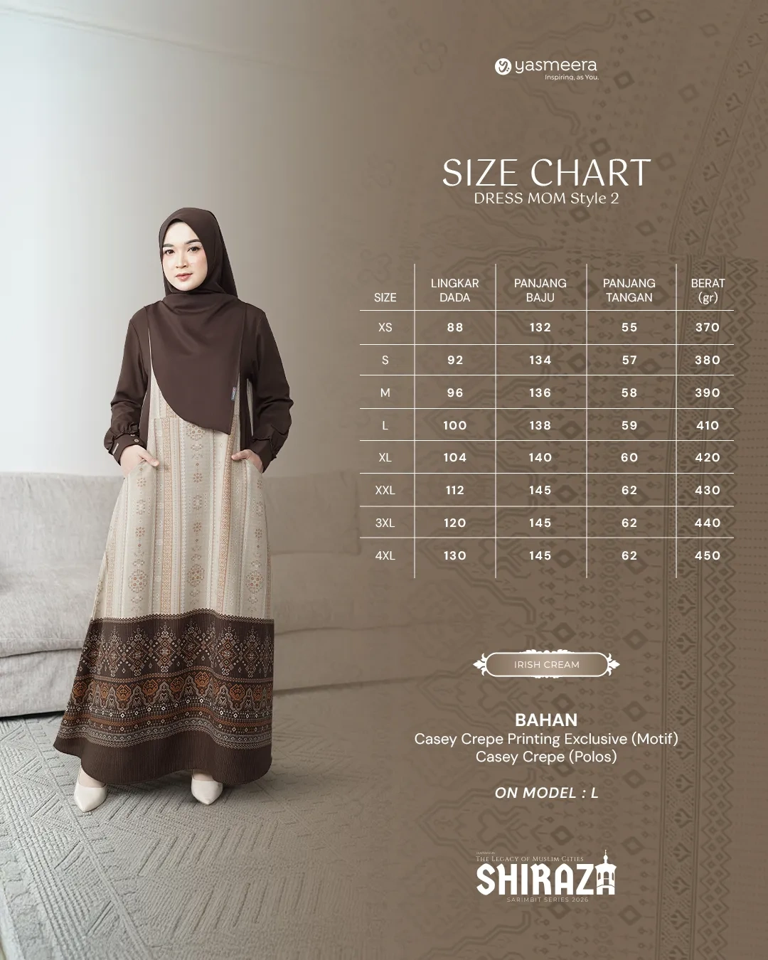 Yasmeera - SHIRAZA SERIES - IRISH CREAM thumb 8
