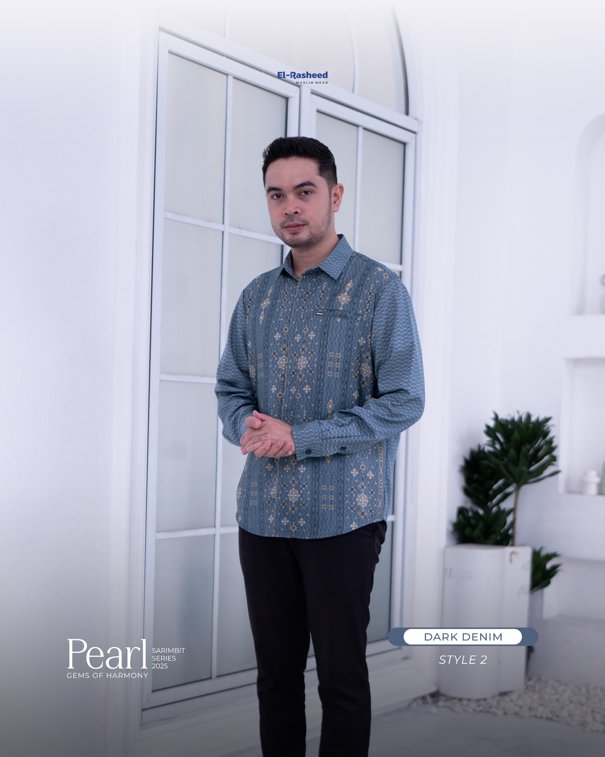 Yasmeera - SARIMBIT 2025 PEARL SERIES WARNA DARK DENIM thumb 2