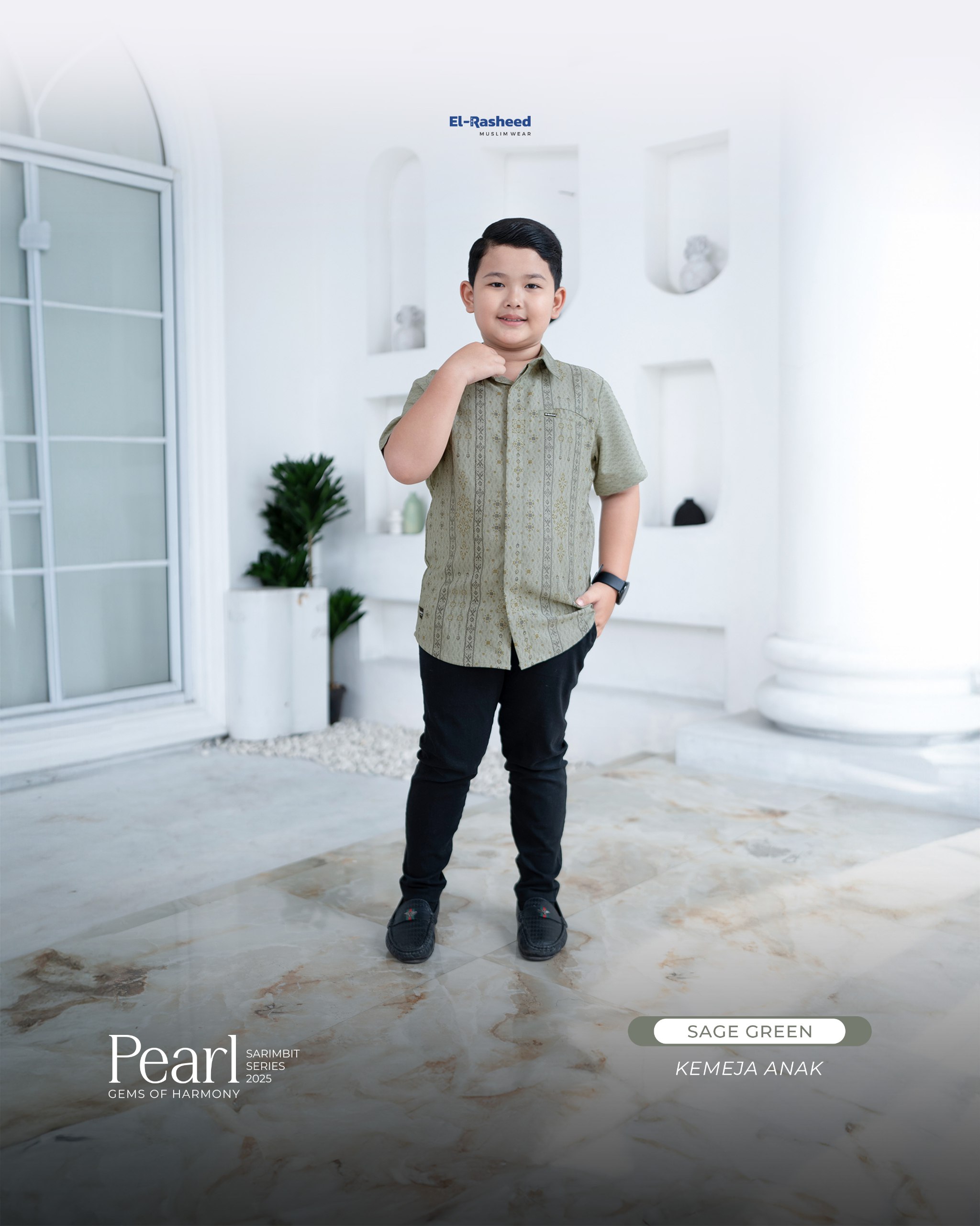Yasmeera - SARIMBIT 2025 PEARL SERIES WARNA SAGE GREEN