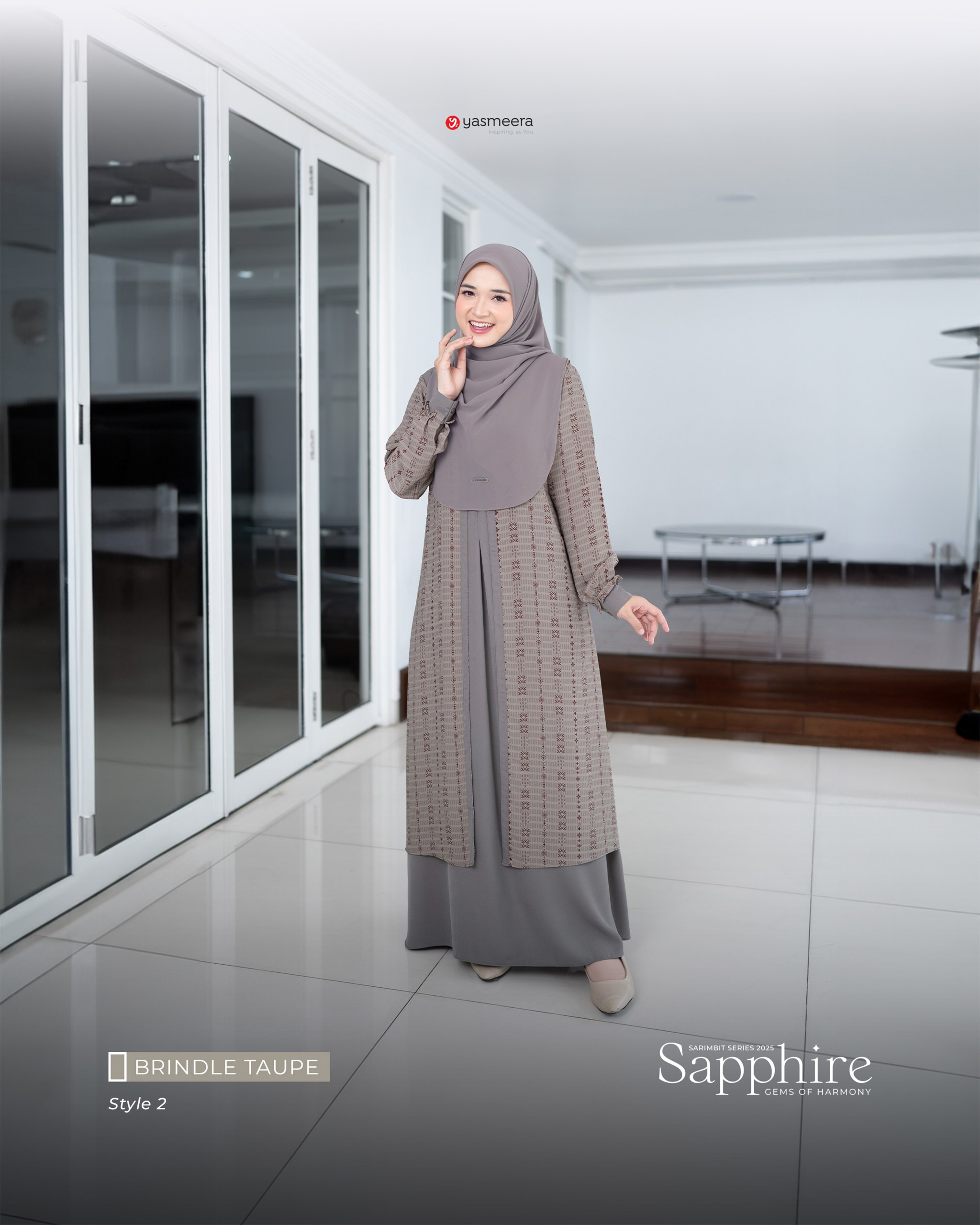 Yasmeera - SARIMBIT 2025 SAPPHIRE SERIES WARNA BRINDLE TAUPE thumb 5