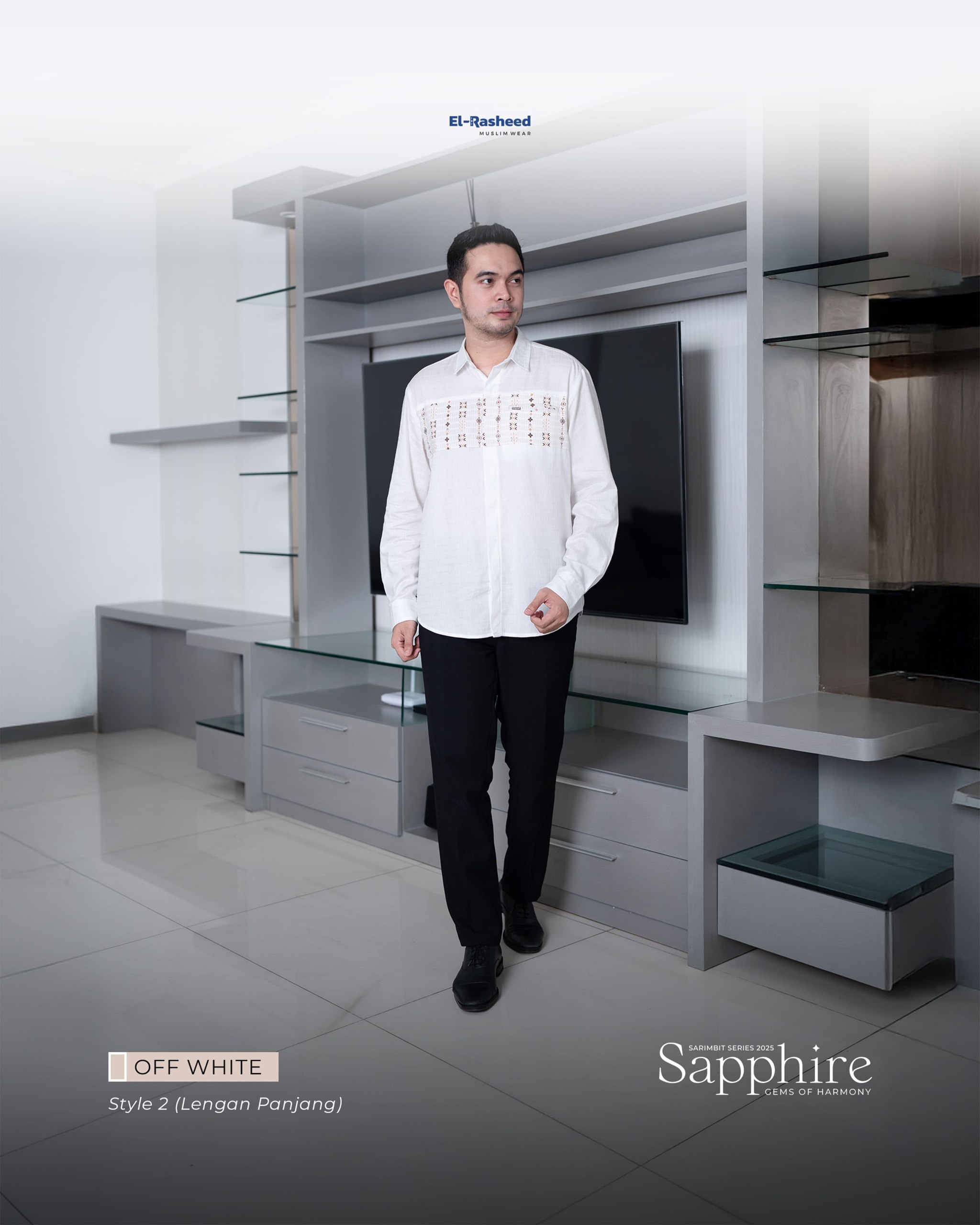 Yasmeera - SARIMBIT 2025 SAPPHIRE SERIES WARNA OFF WHITE thumb 2