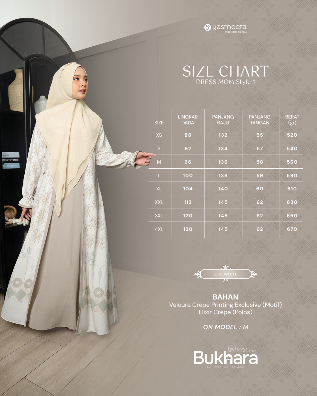 Yasmeera - GAMIS BUKHARA STYLE 1 DEWASA GRADE B thumb 52