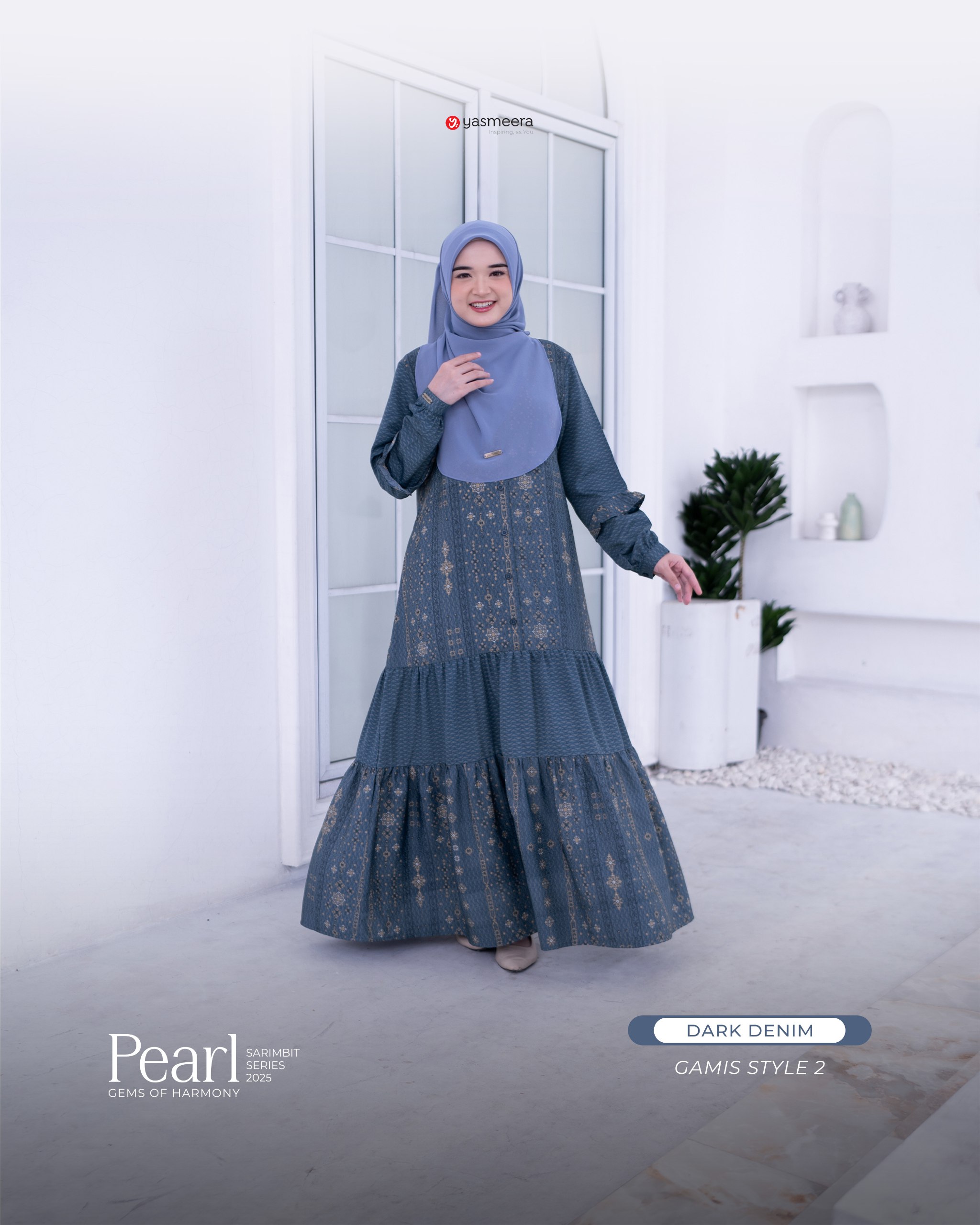 Yasmeera - SARIMBIT 2025 PEARL SERIES WARNA DARK DENIM thumb 5