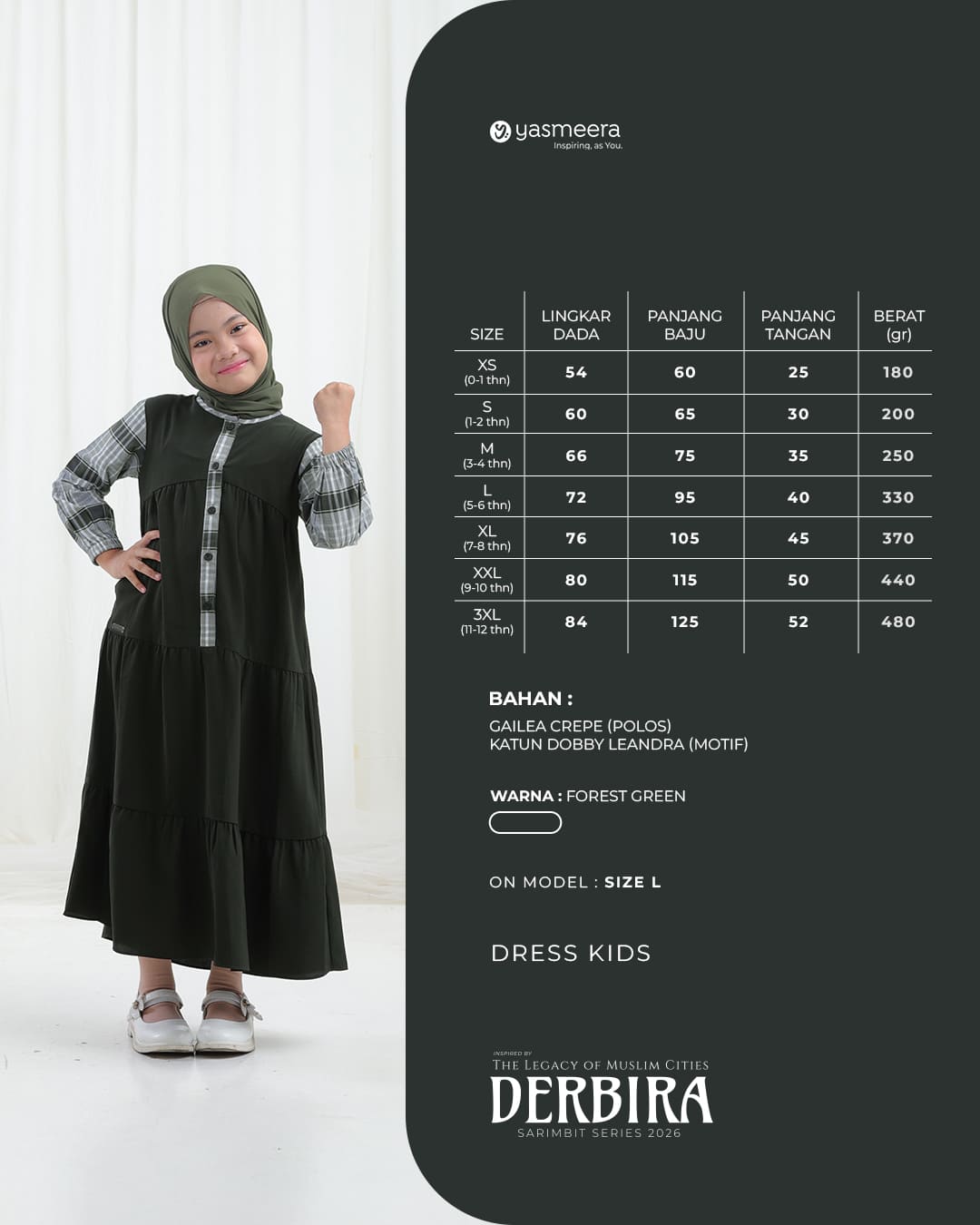 Yasmeera - DERBIRA SERIES - FOREST GREEN