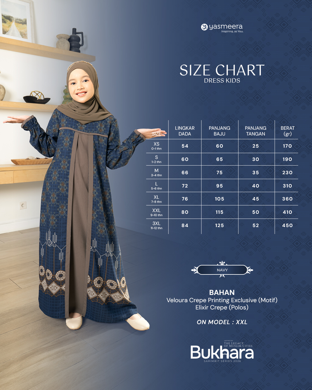 Yasmeera - BUKHARA SERIES - NAVY thumb 3