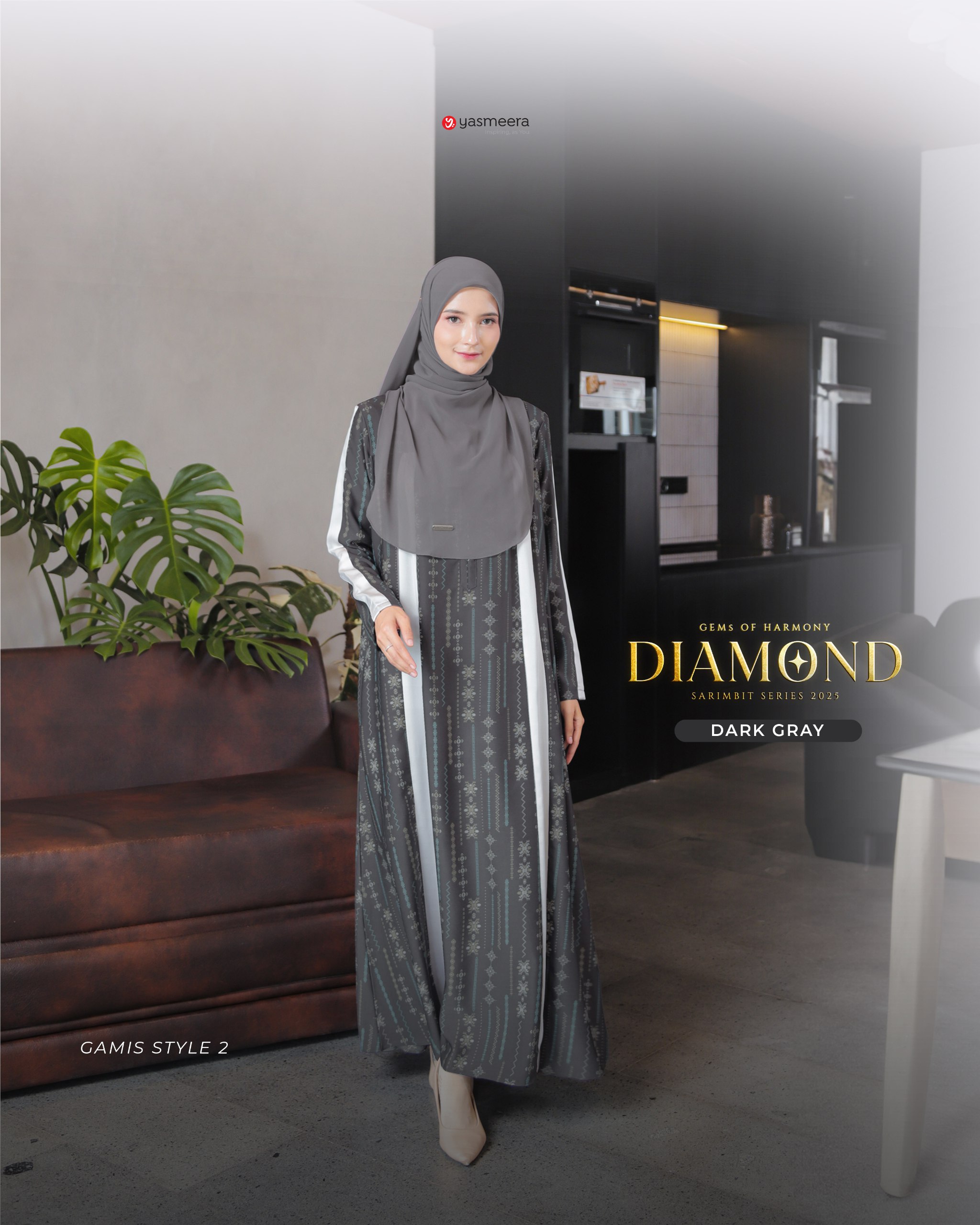 Yasmeera - SARIMBIT 2025 DIAMOND SERIES WARNA DARK GRAY thumb 4