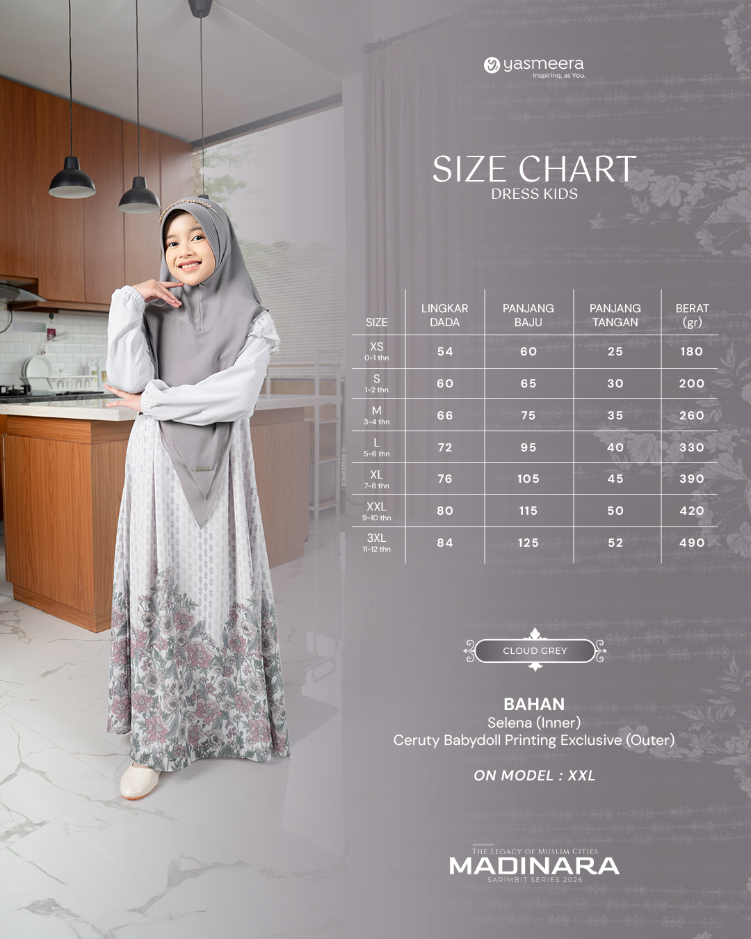 Yasmeera - GAMIS MADINARA ANAK GRADE B thumb 14