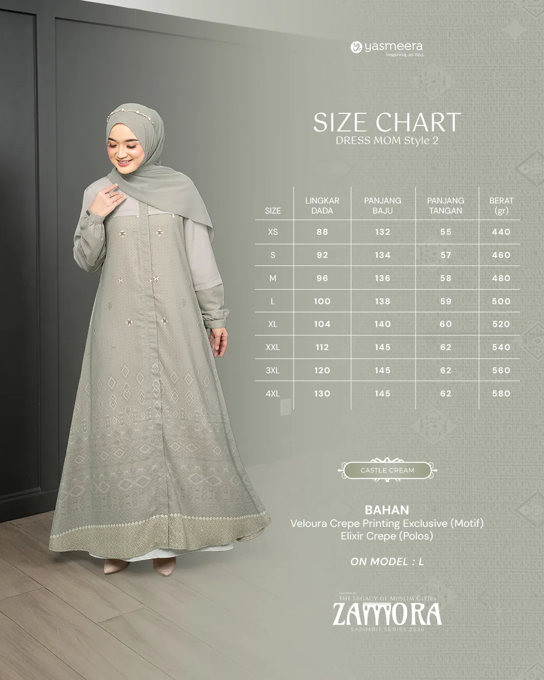 Yasmeera - ZAMORA SERIES - CASTLE CREAM thumb 6