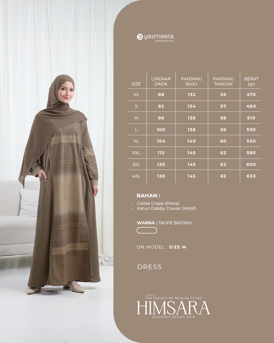 Yasmeera - HIMSARA SERIES - TAUPE BROWN thumb 4