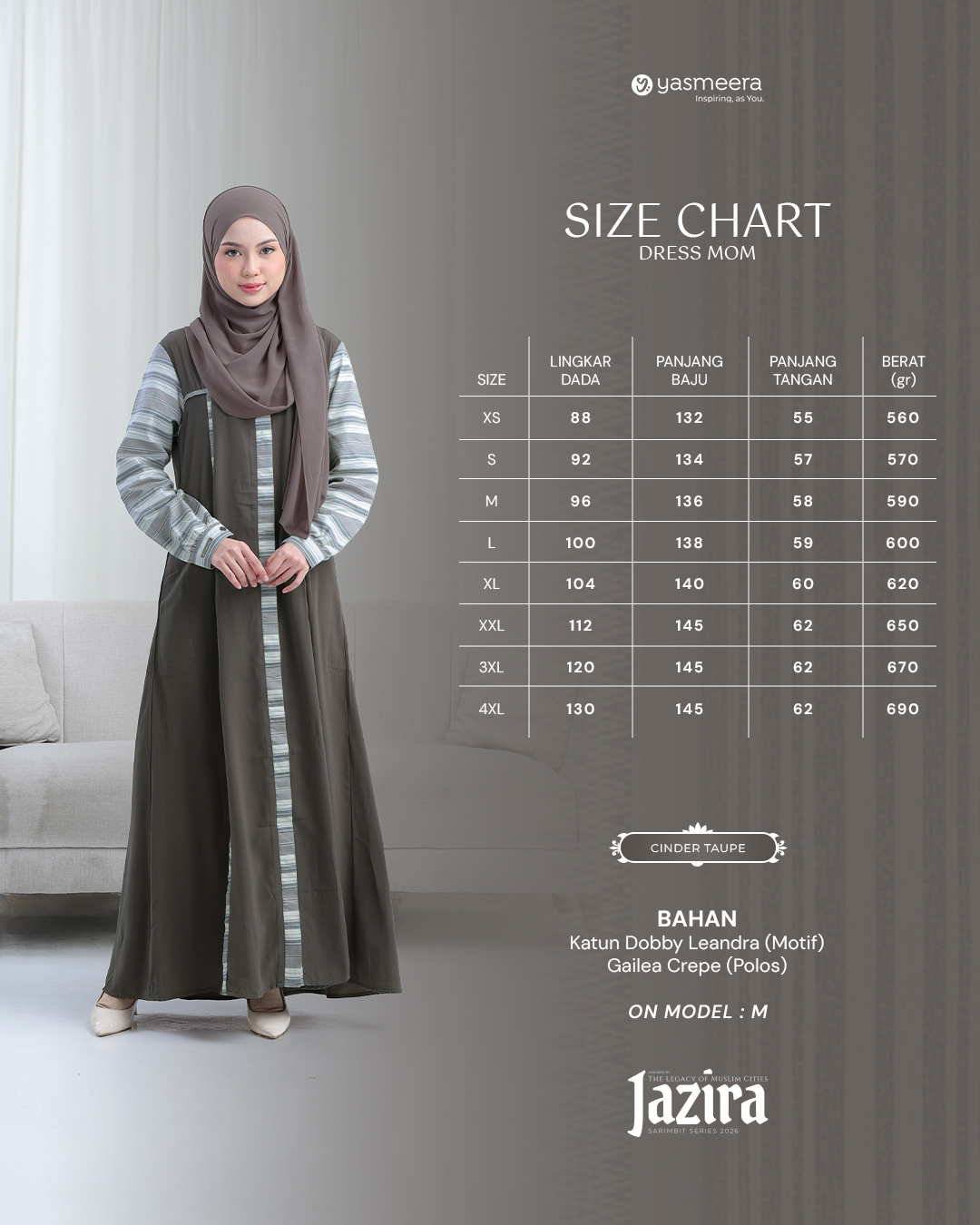 Yasmeera - JAZIRA SERIES - CINDER TAUPE thumb 2