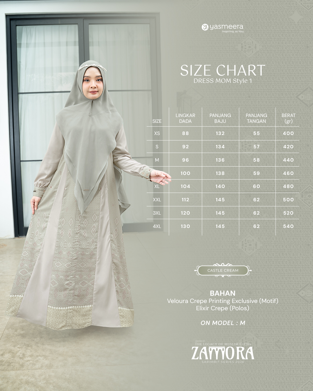 Yasmeera - ZAMORA SERIES - CASTLE CREAM thumb 3