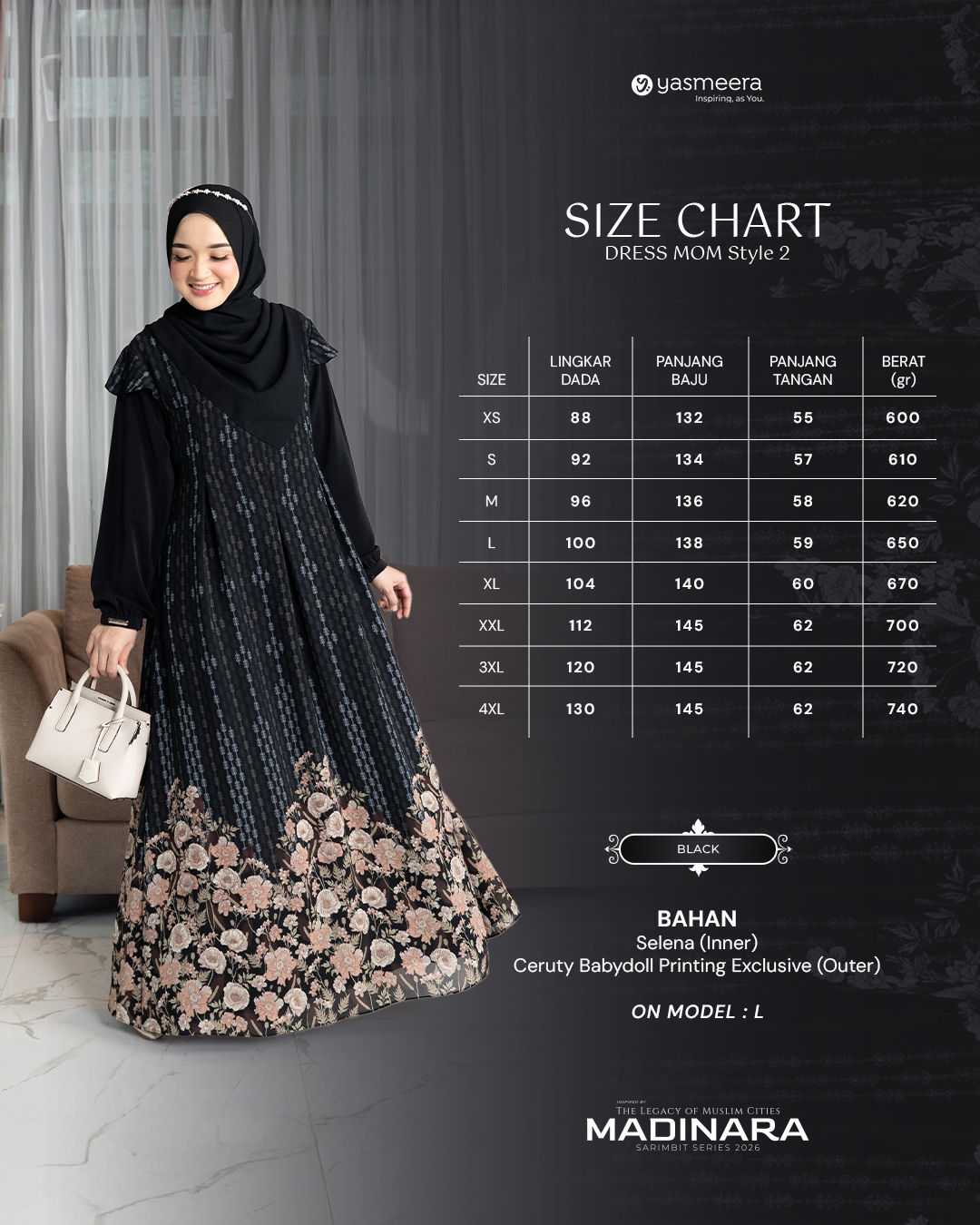 Yasmeera - MADINARA SERIES - BLACK thumb 2