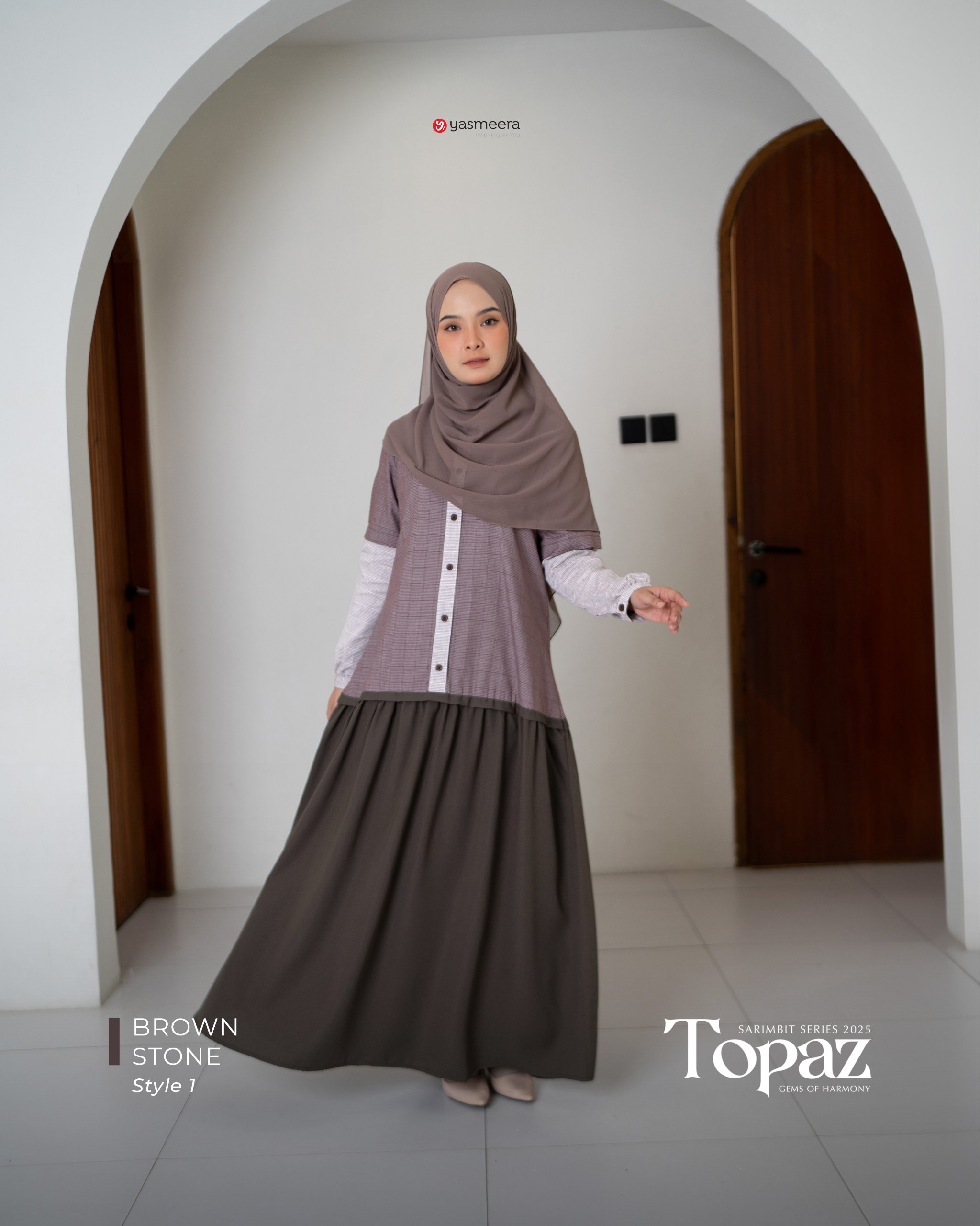 Yasmeera - SARIMBIT 2025 TOPAZ SERIES WARNA BROWN STONE thumb 6