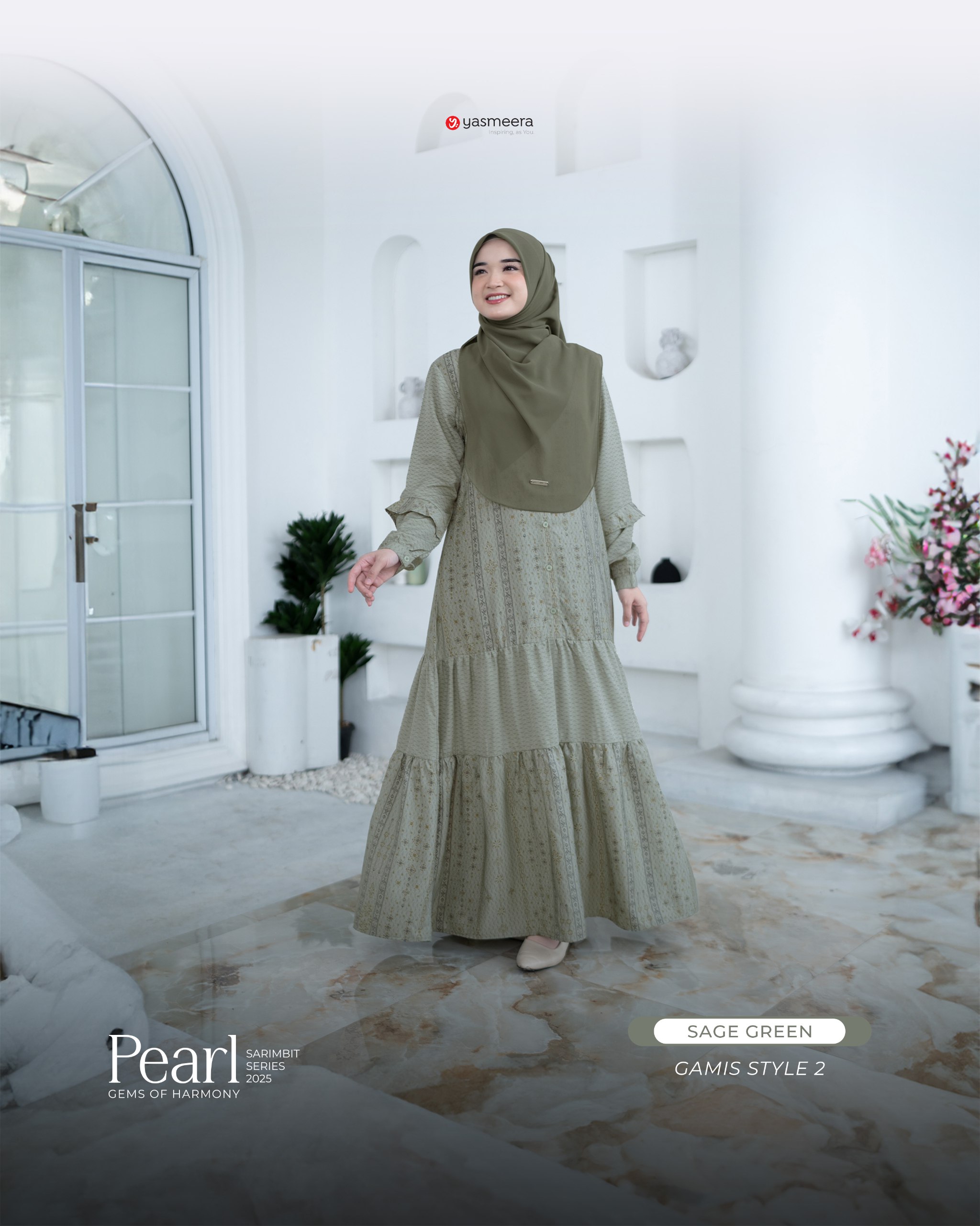 Yasmeera - SARIMBIT 2025 PEARL SERIES WARNA SAGE GREEN thumb 5