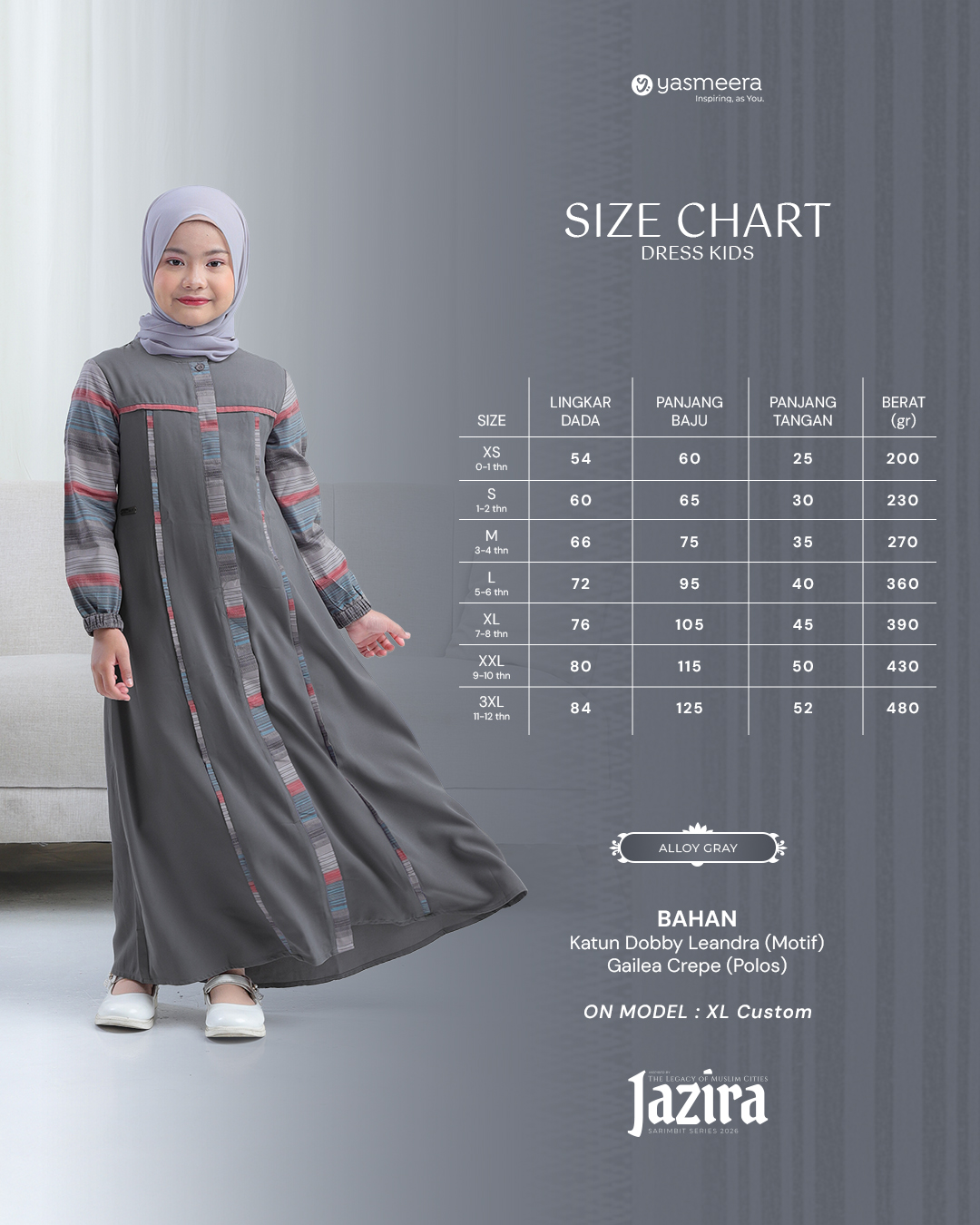 Yasmeera - JAZIRA SERIES - ALLOY GRAY