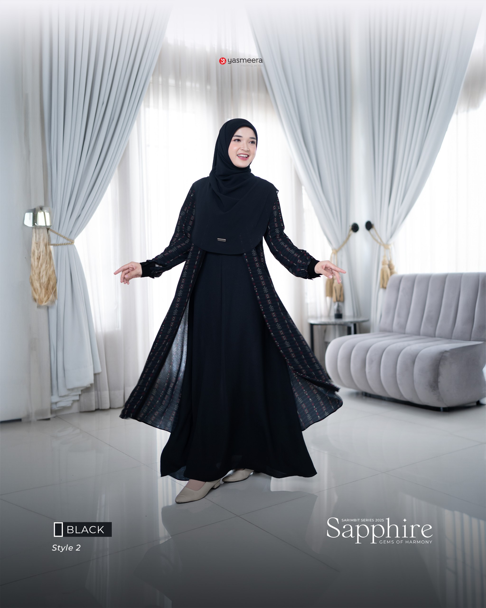 Yasmeera - SARIMBIT 2025 SAPPHIRE SERIES WARNA BLACK thumb 5