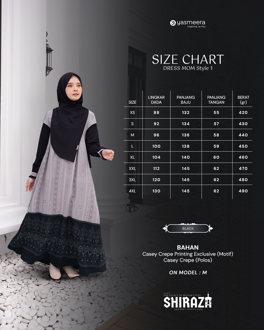 Yasmeera - GAMIS SHIRAZA STYLE 1 DEWASA GRADE B thumb 12