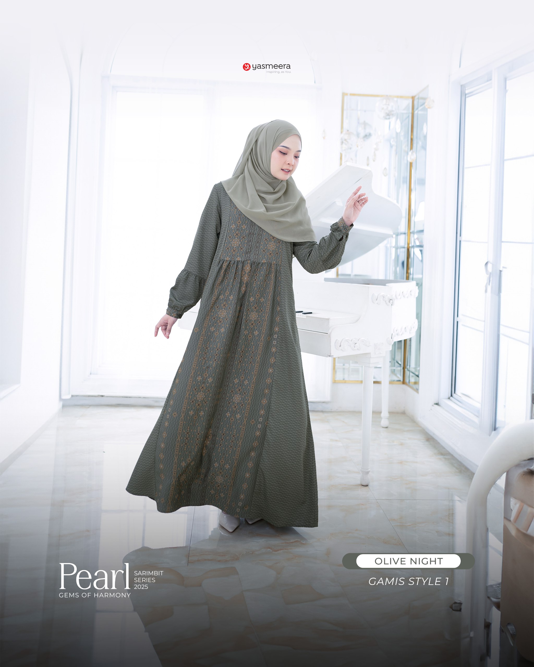 Yasmeera - SARIMBIT 2025 PEARL SERIES WARNA OLIVE NIGHT thumb 6