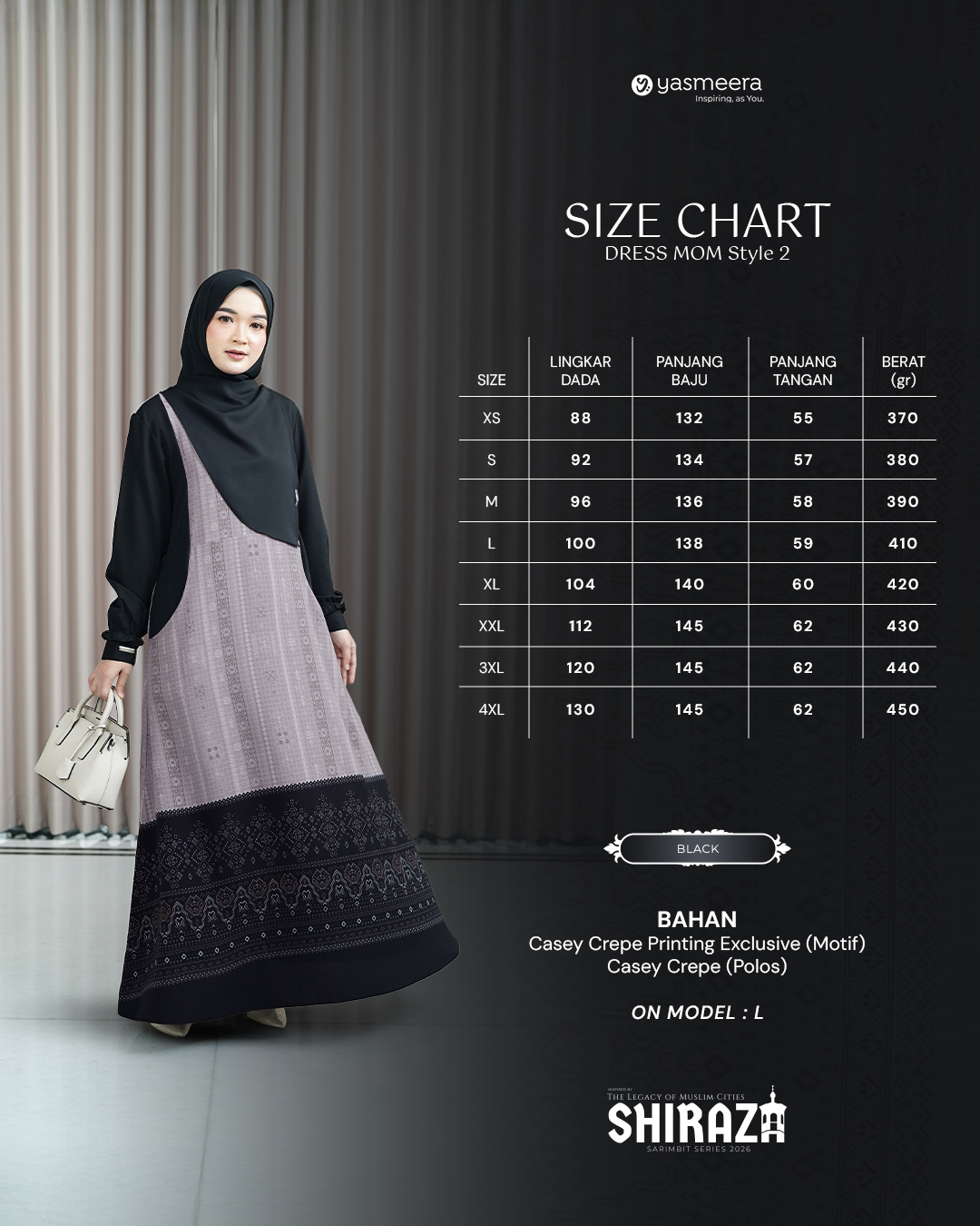 Yasmeera - GAMIS SHIRAZA STYLE 2 DEWASA GRADE B thumb 6