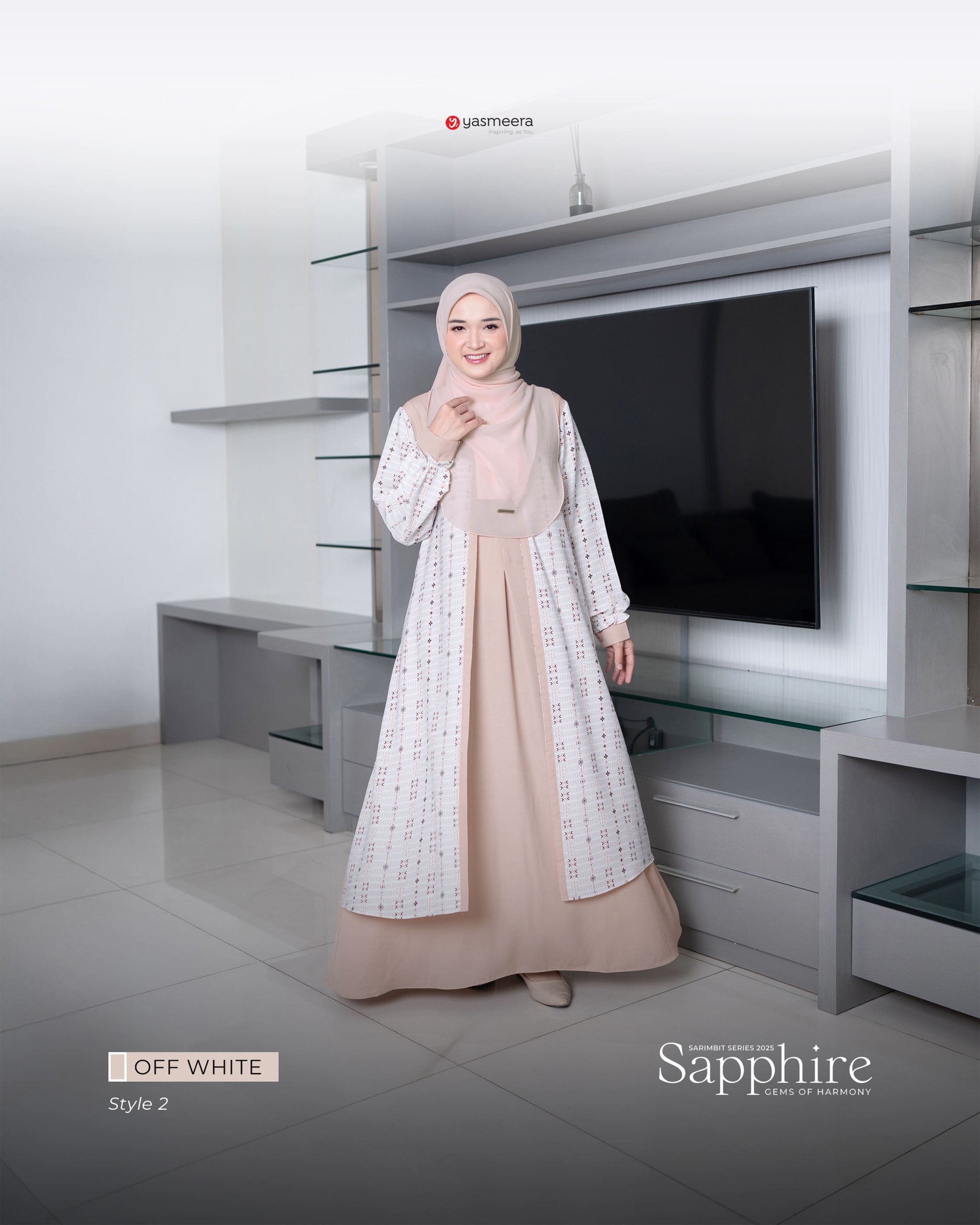 Yasmeera - SARIMBIT 2025 SAPPHIRE SERIES WARNA OFF WHITE thumb 5