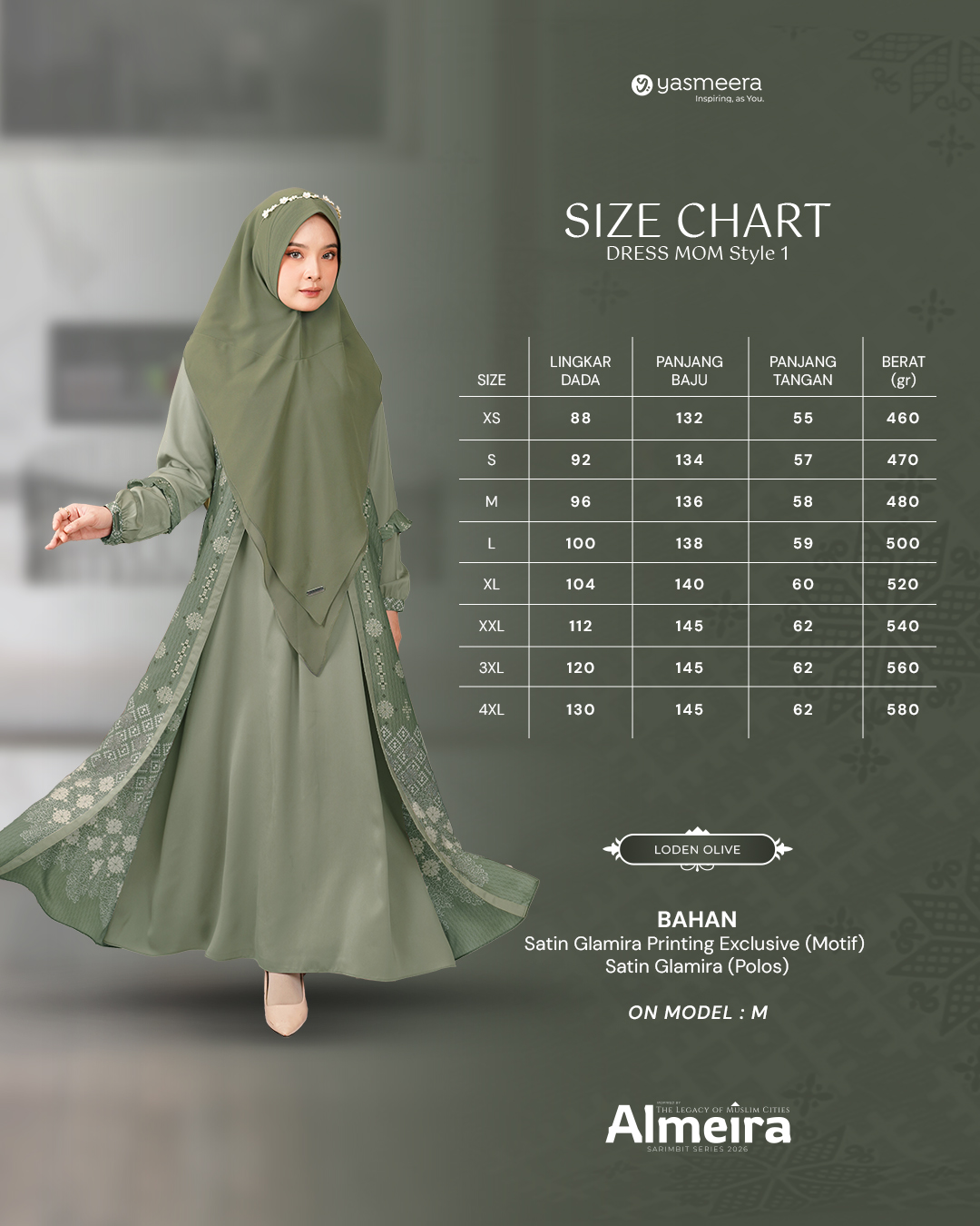 Yasmeera - GAMIS ALMEIRA STYLE 1 DEWASA GRADE B thumb 33