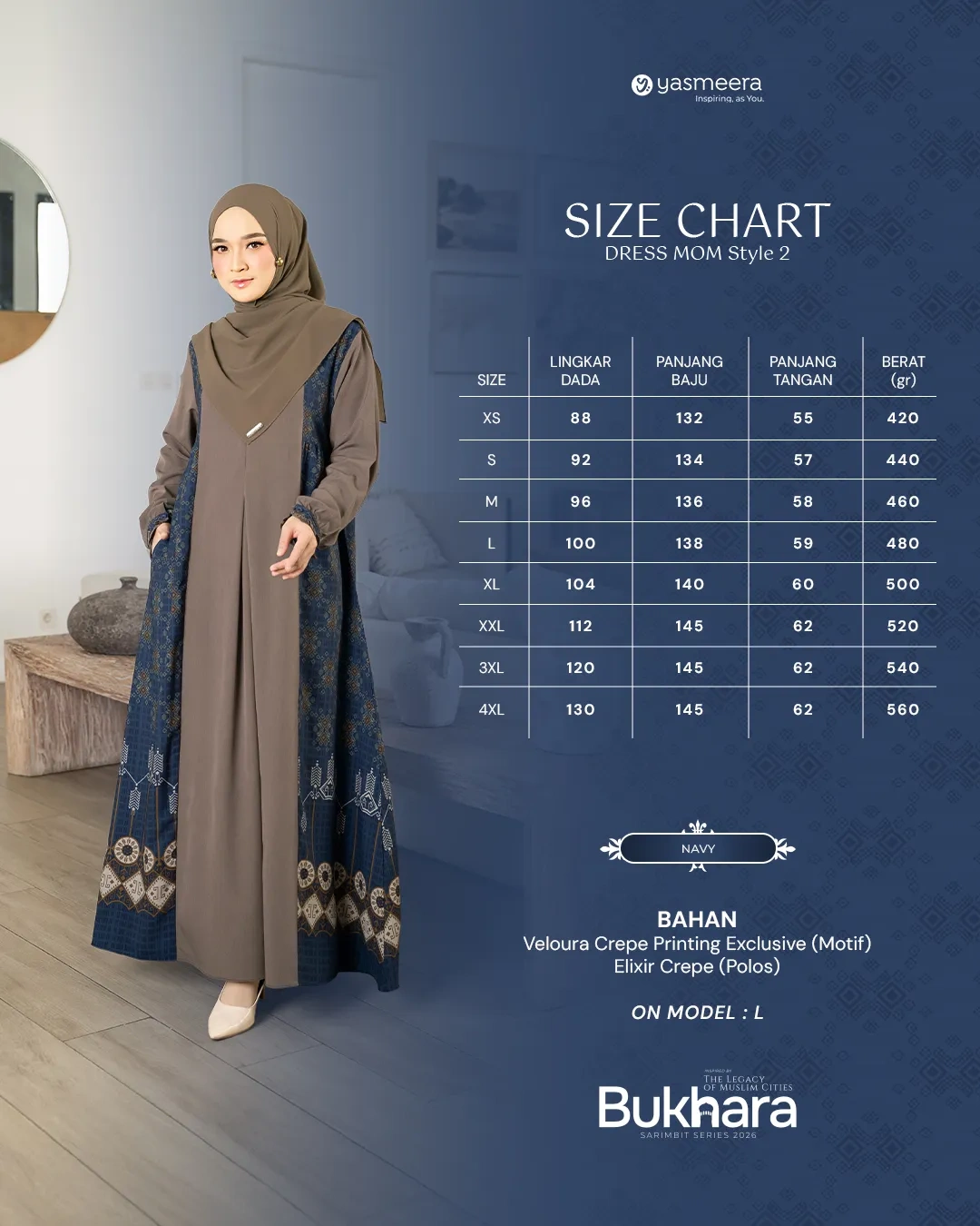 Yasmeera - BUKHARA SERIES - NAVY thumb 8
