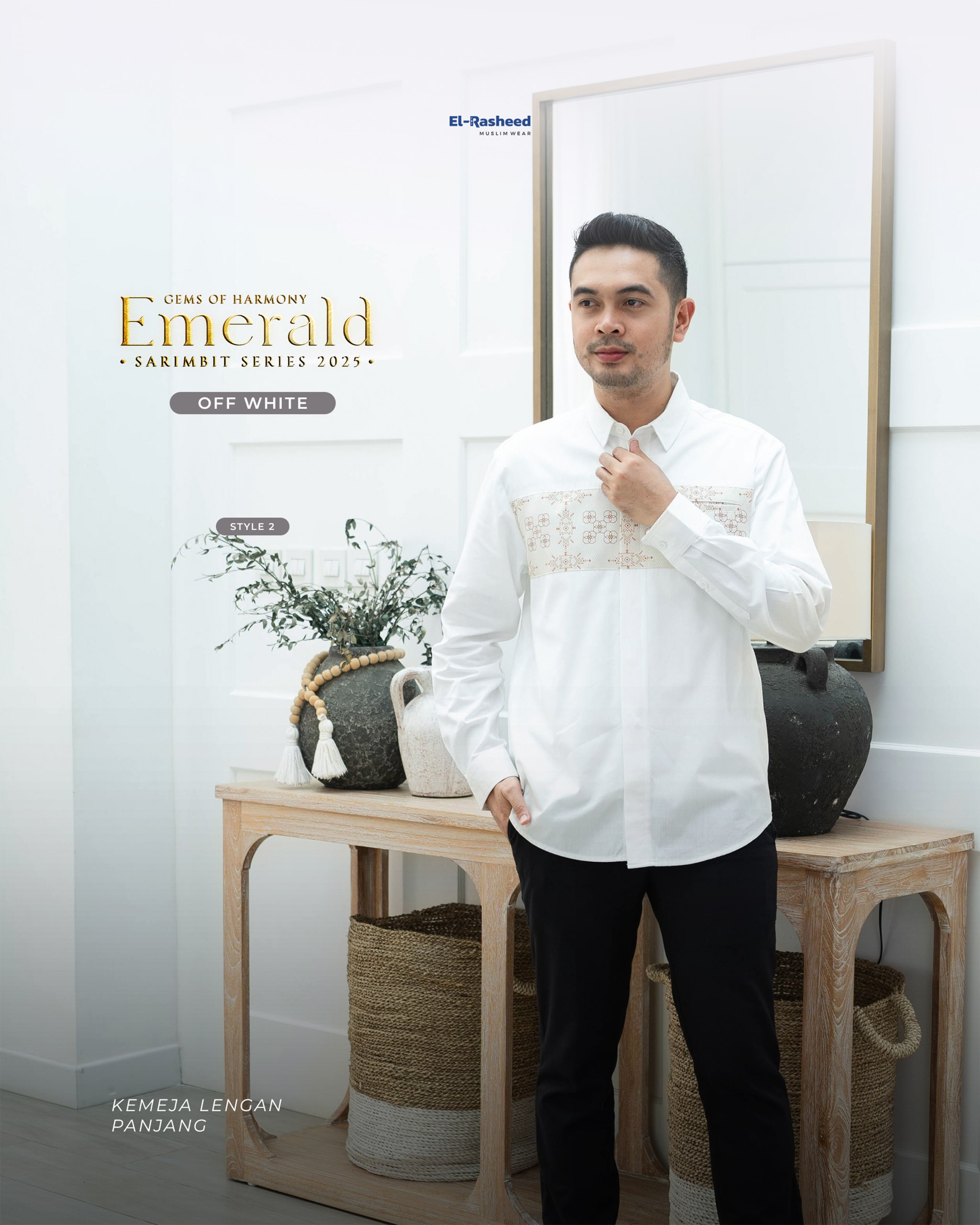 Yasmeera - SARIMBIT 2025 EMERALD SERIES WARNA OFF WHITE thumb 2