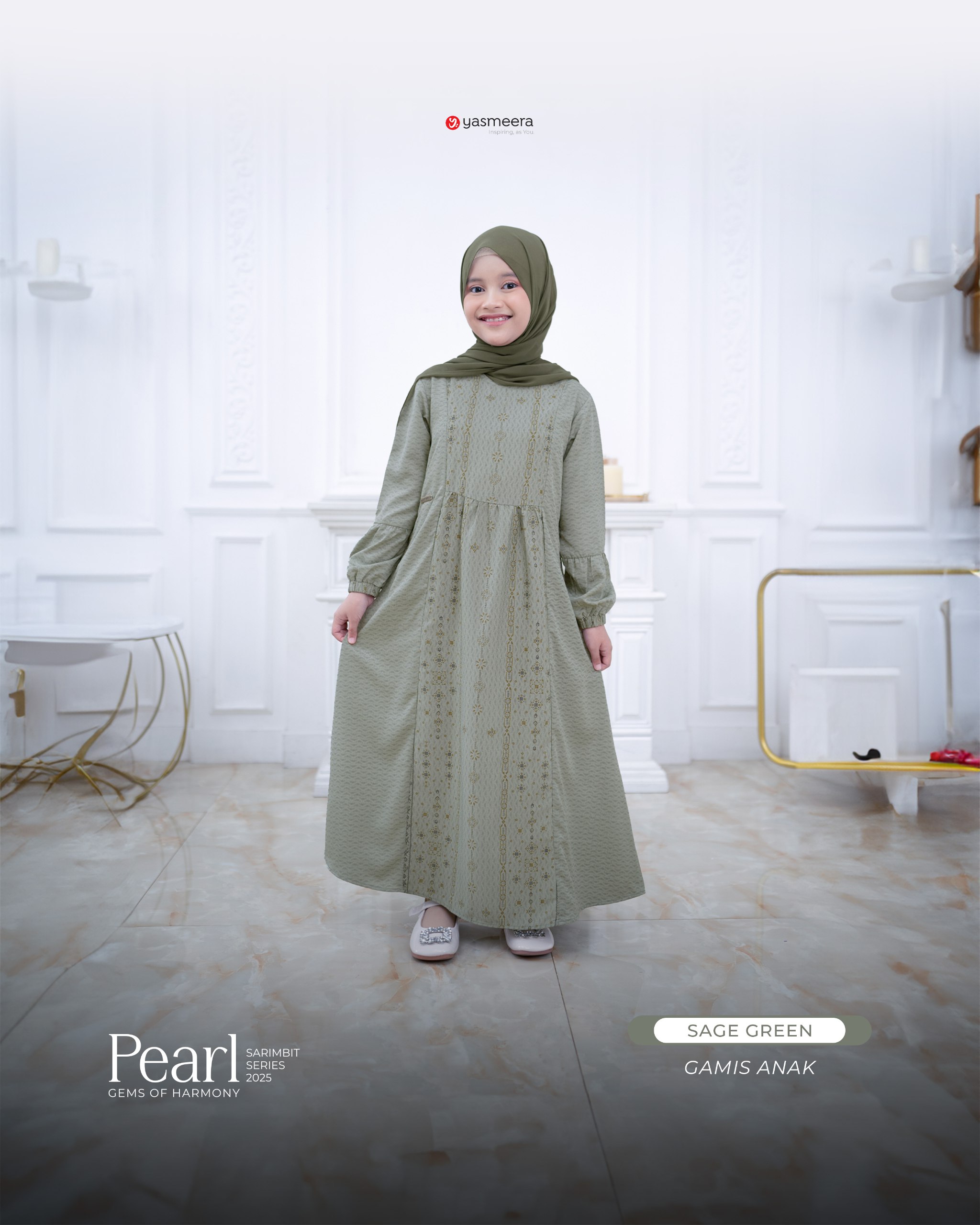 Yasmeera - SARIMBIT 2025 PEARL SERIES WARNA SAGE GREEN thumb 4