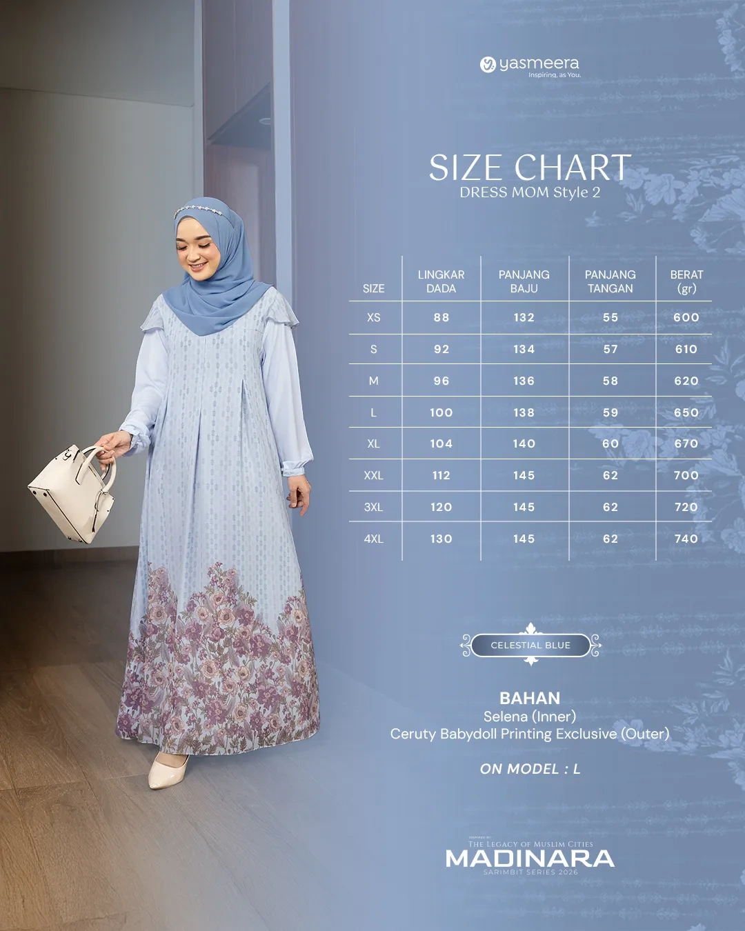 Yasmeera - MADINARA SERIES - CELESTIAL BLUE thumb 13