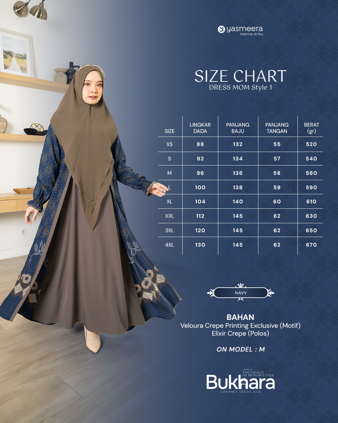 Yasmeera - BUKHARA SERIES - NAVY thumb 4