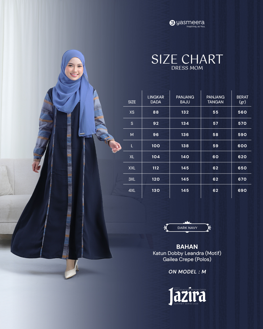 Yasmeera - JAZIRA SERIES - DARK NAVY thumb 2