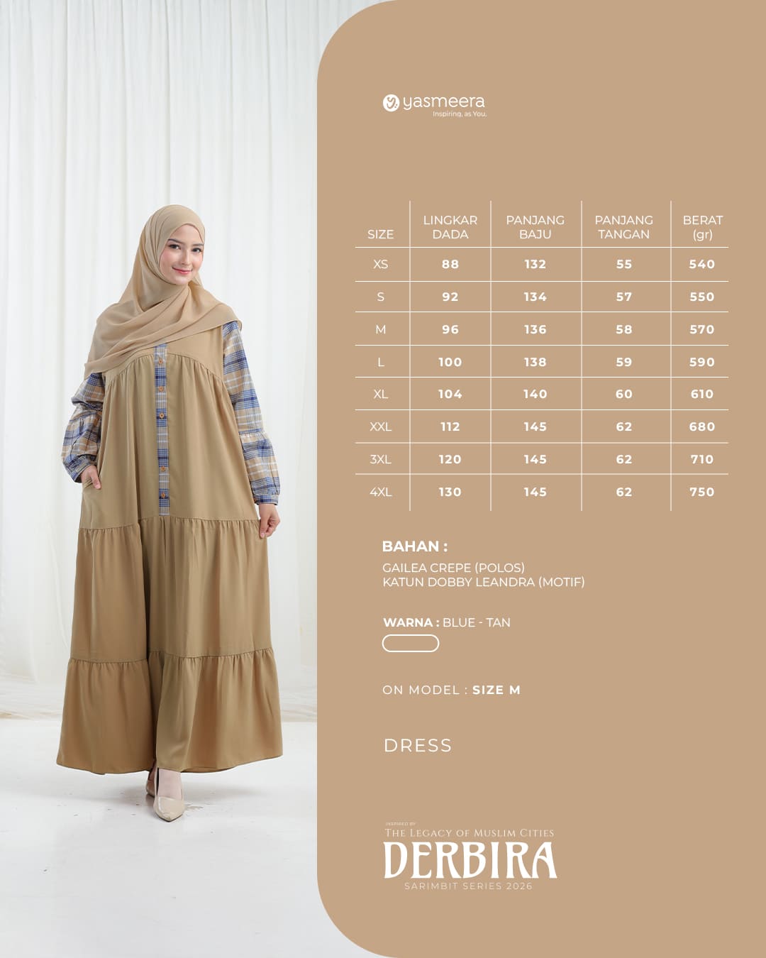 Yasmeera - DERBIRA SERIES - BLUE-TAN thumb 2