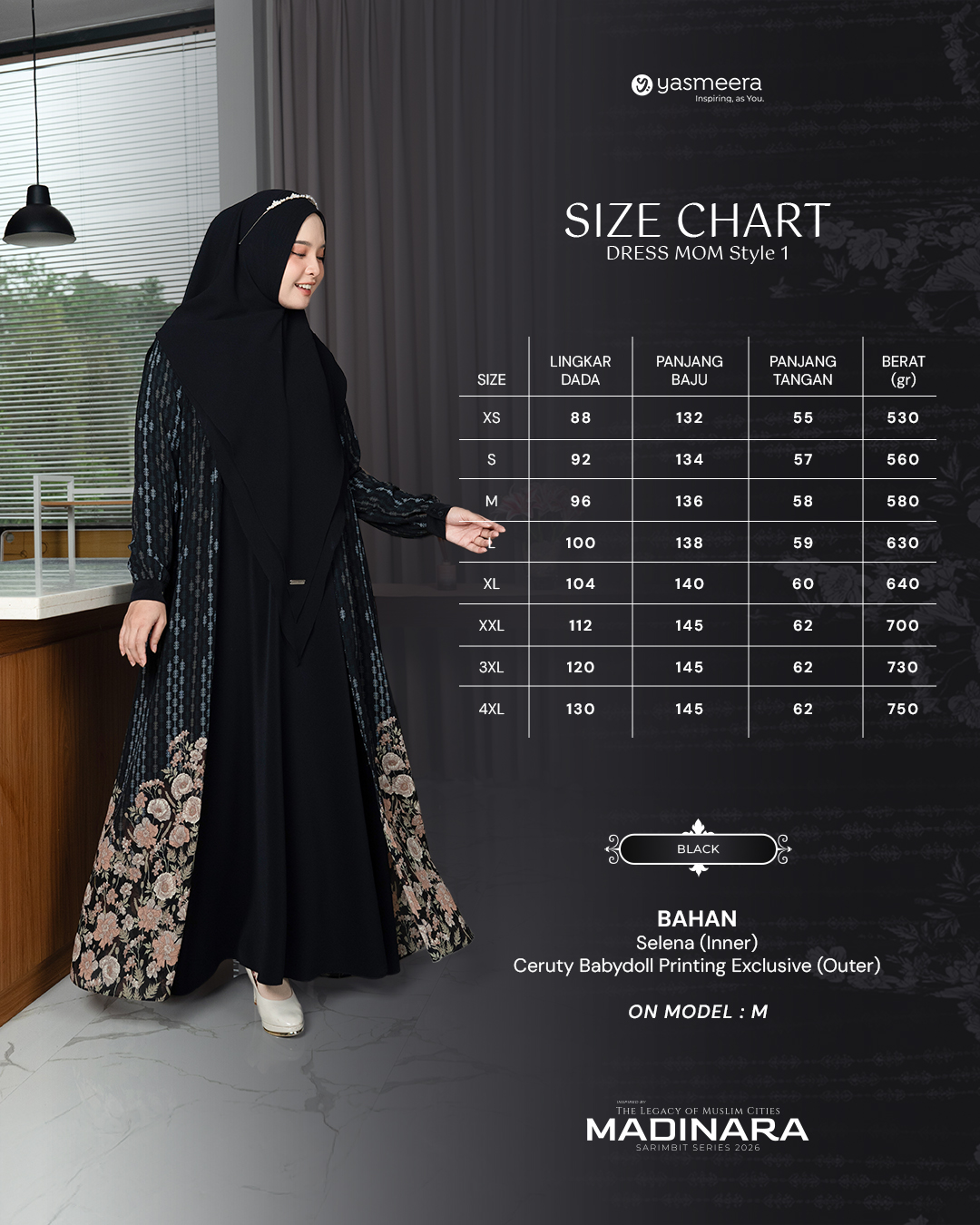 Yasmeera - MADINARA SERIES - BLACK thumb 3