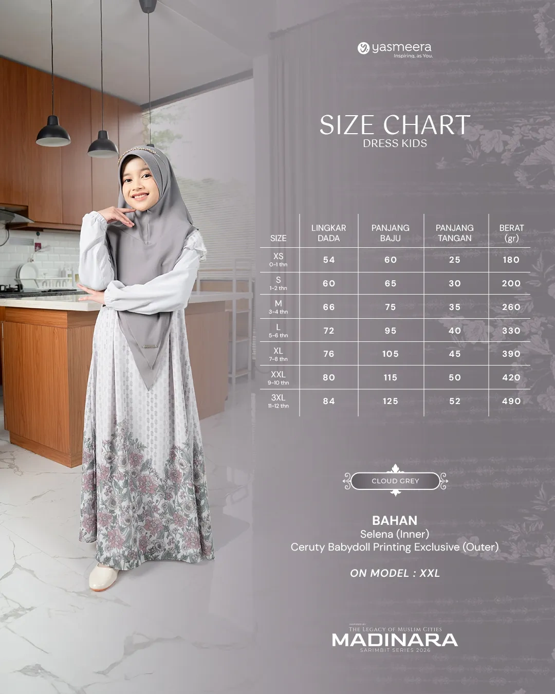Yasmeera - MADINARA SERIES - CLOUD GREY thumb 6