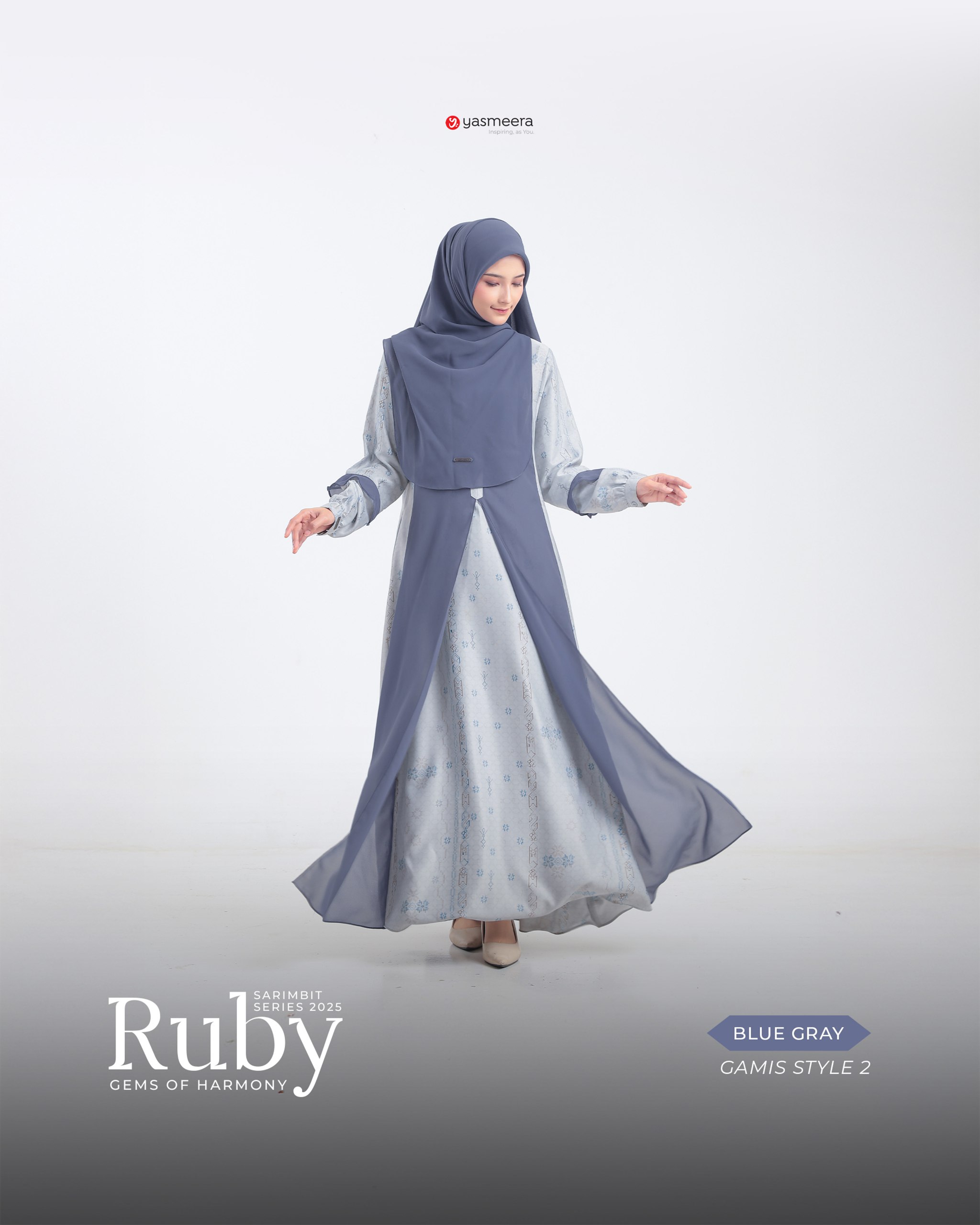 Yasmeera - SARIMBIT 2025 RUBY SERIES WARNA BLUE GRAY thumb 4