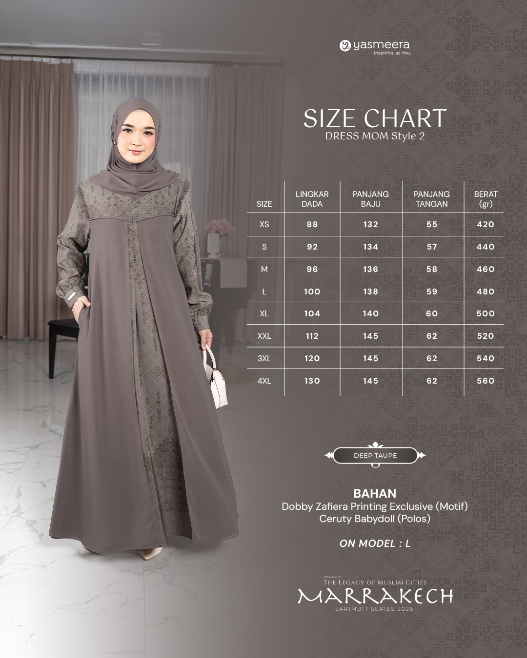 Yasmeera - MARRAKECH SERIES - DEEP TAUPE thumb 2