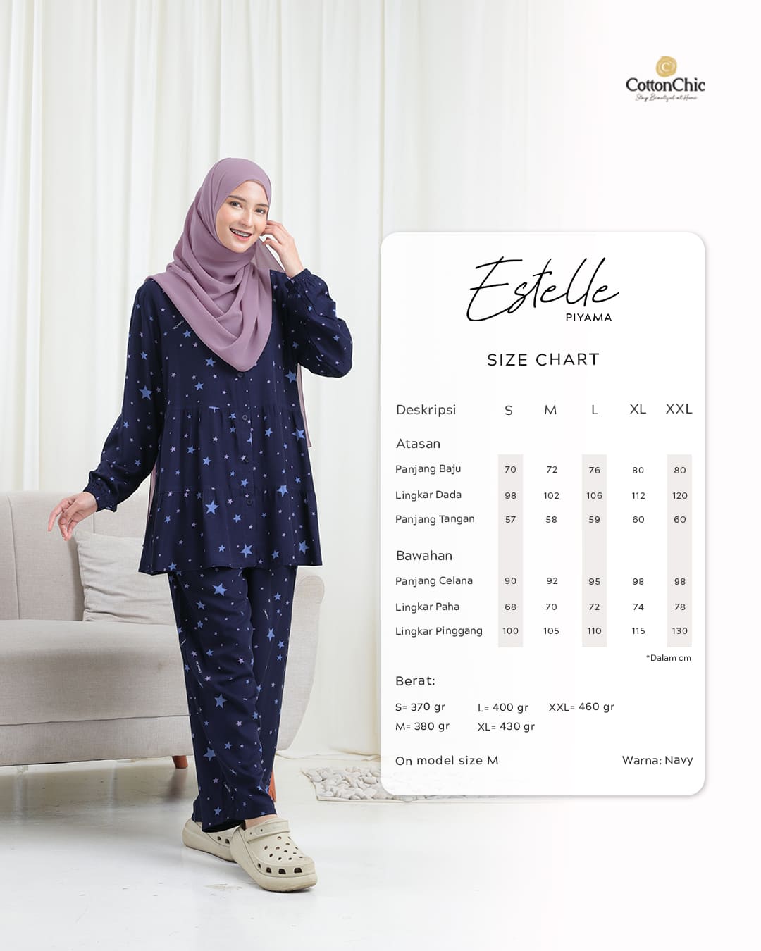 Yasmeera - PAJAMAS ESTELLE DEWASA thumb 5