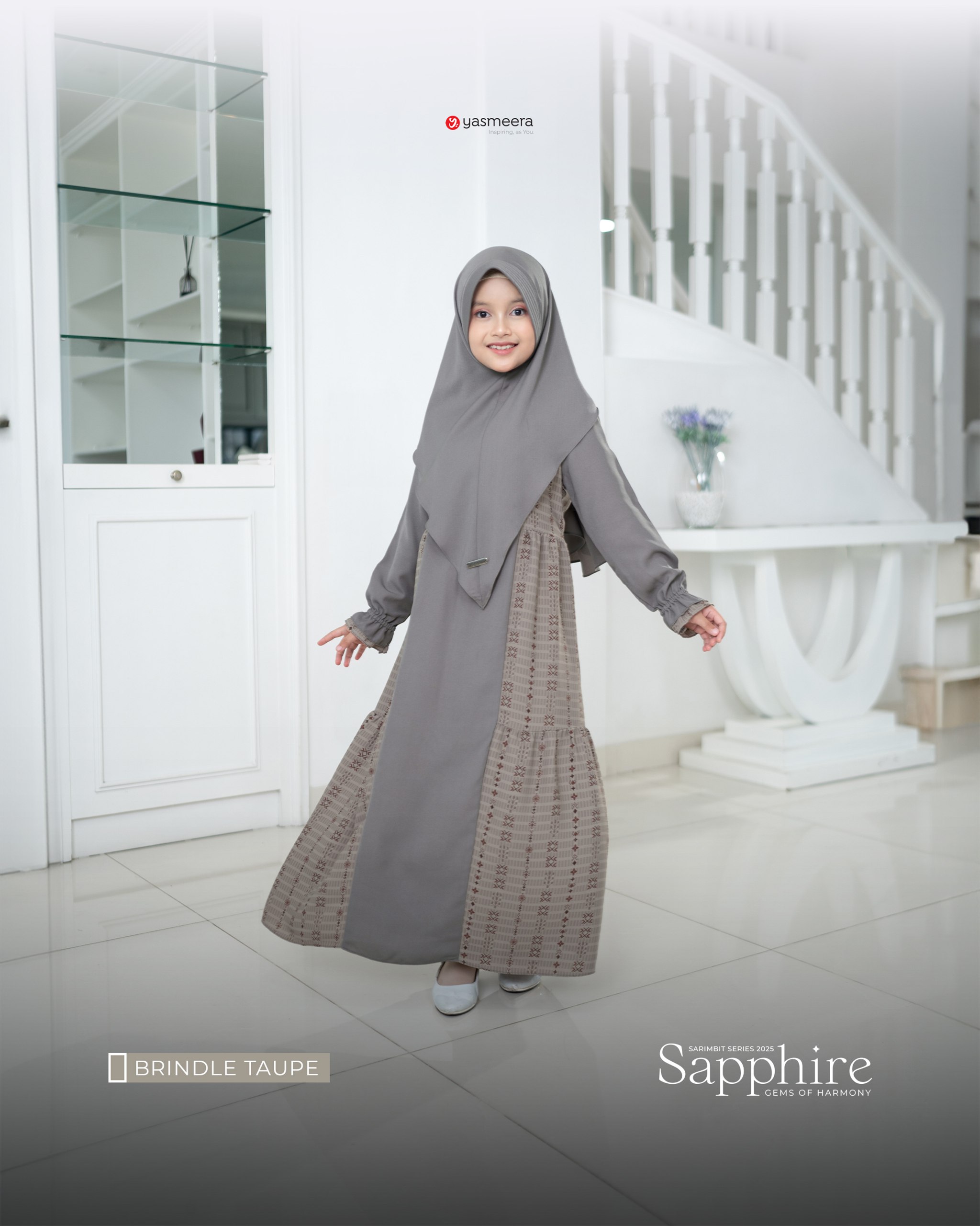 Yasmeera - SARIMBIT 2025 SAPPHIRE SERIES WARNA BRINDLE TAUPE thumb 4