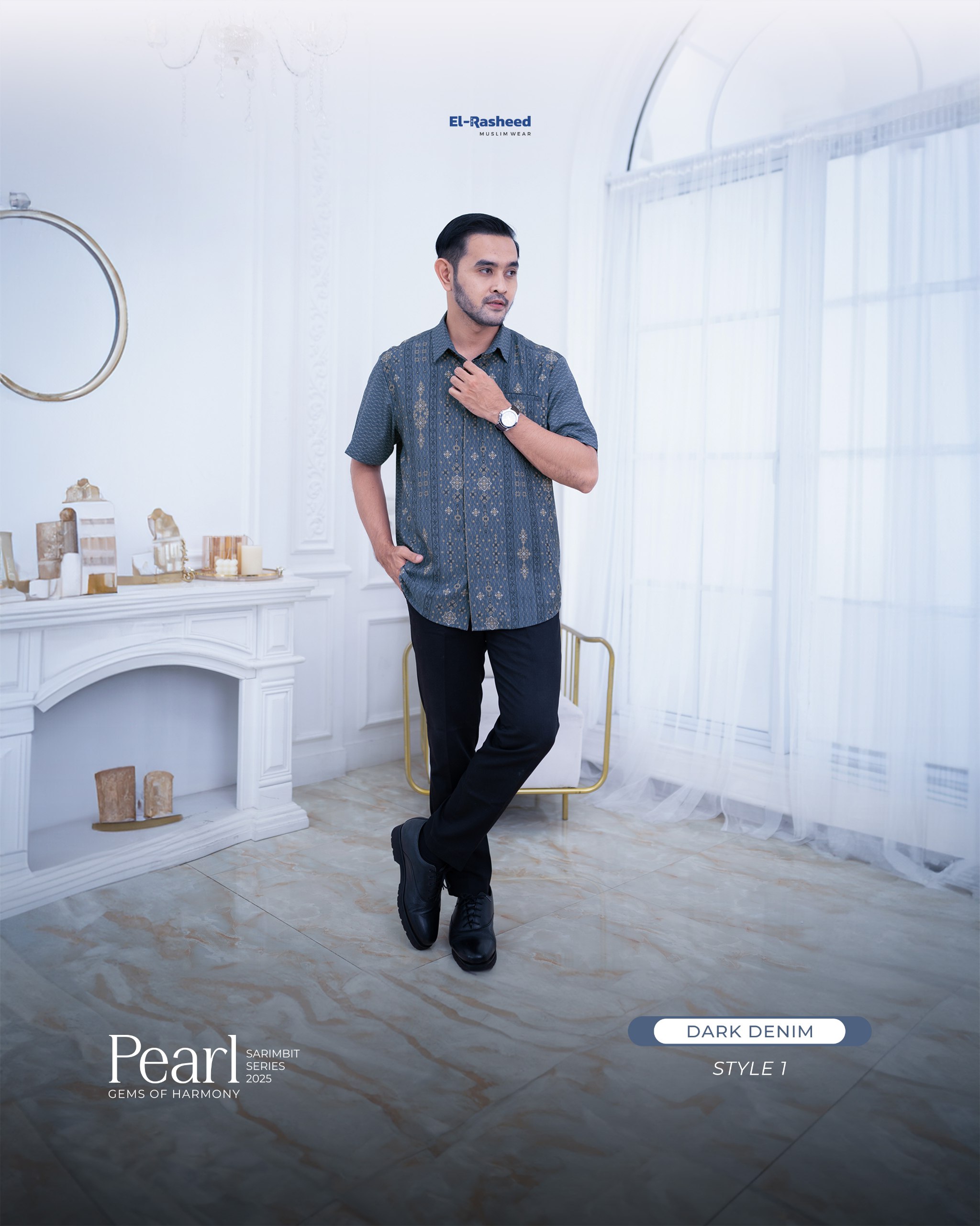 Yasmeera - SARIMBIT 2025 PEARL SERIES WARNA DARK DENIM thumb 3