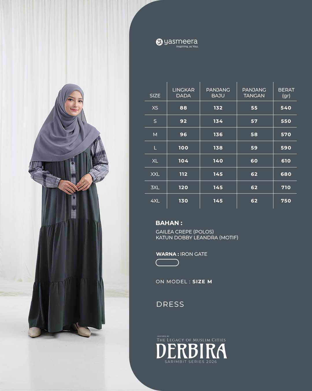 Yasmeera - DERBIRA SERIES - IRON GATE thumb 2