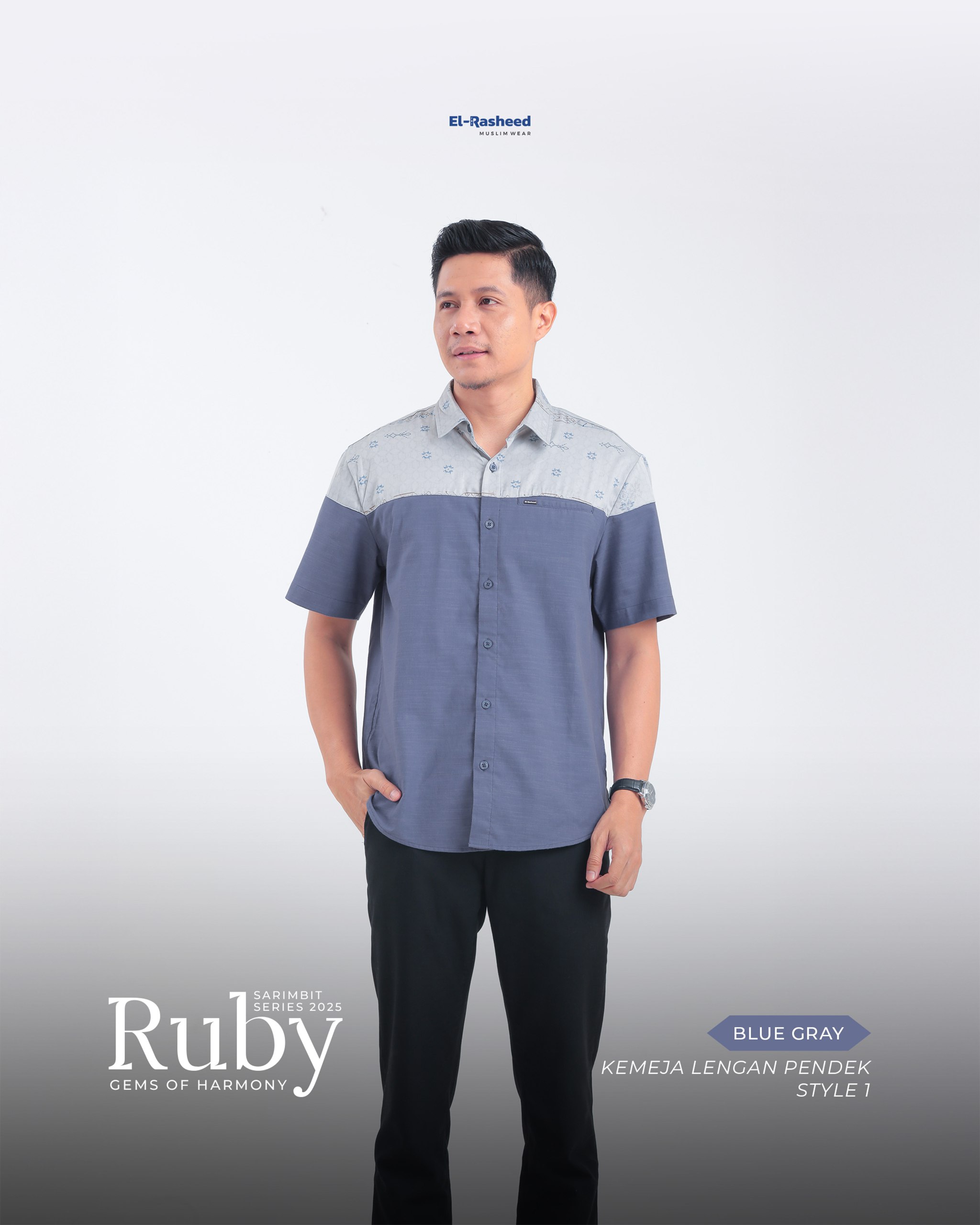 Yasmeera - SARIMBIT 2025 RUBY SERIES WARNA BLUE GRAY thumb 2