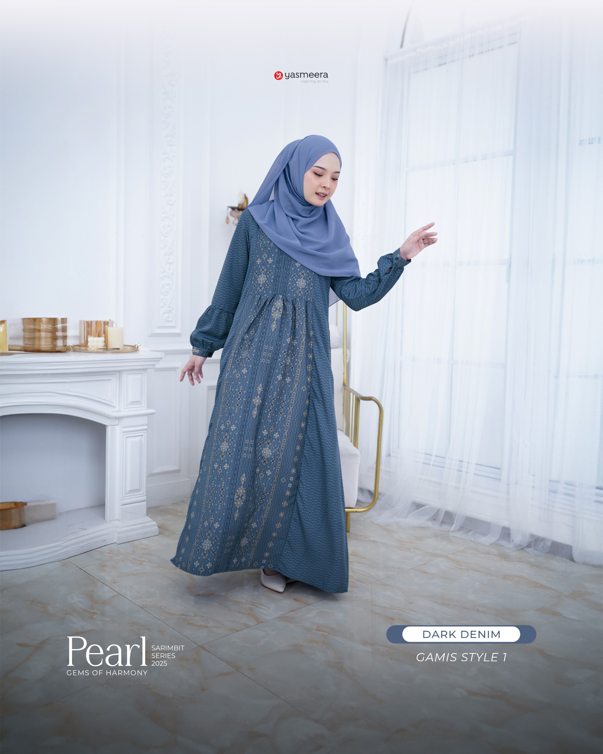 Yasmeera - SARIMBIT 2025 PEARL SERIES WARNA DARK DENIM thumb 6
