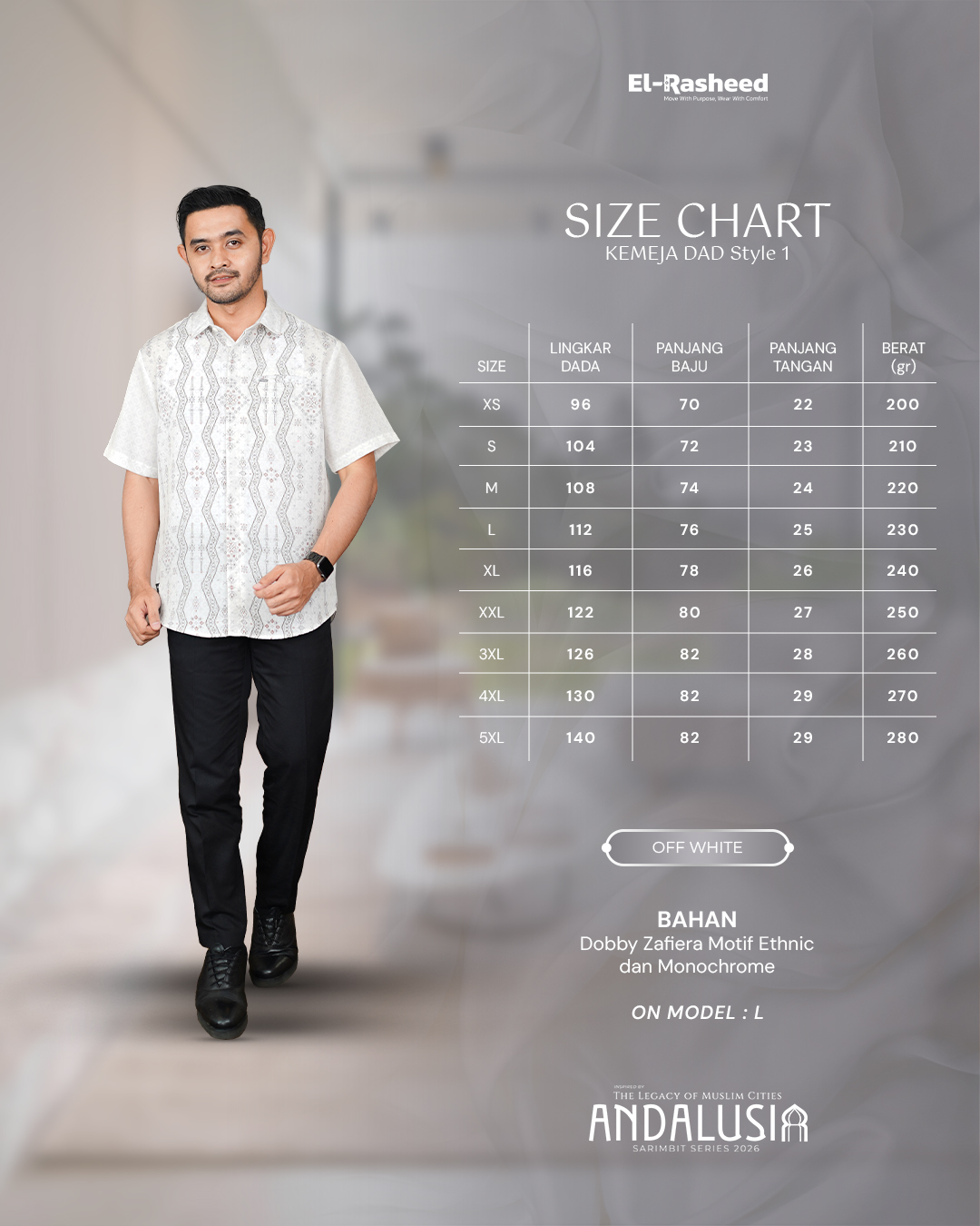 Yasmeera - KEMEJA ANDALUSIA LENGAN PENDEK DEWASA GRADE B thumb 35