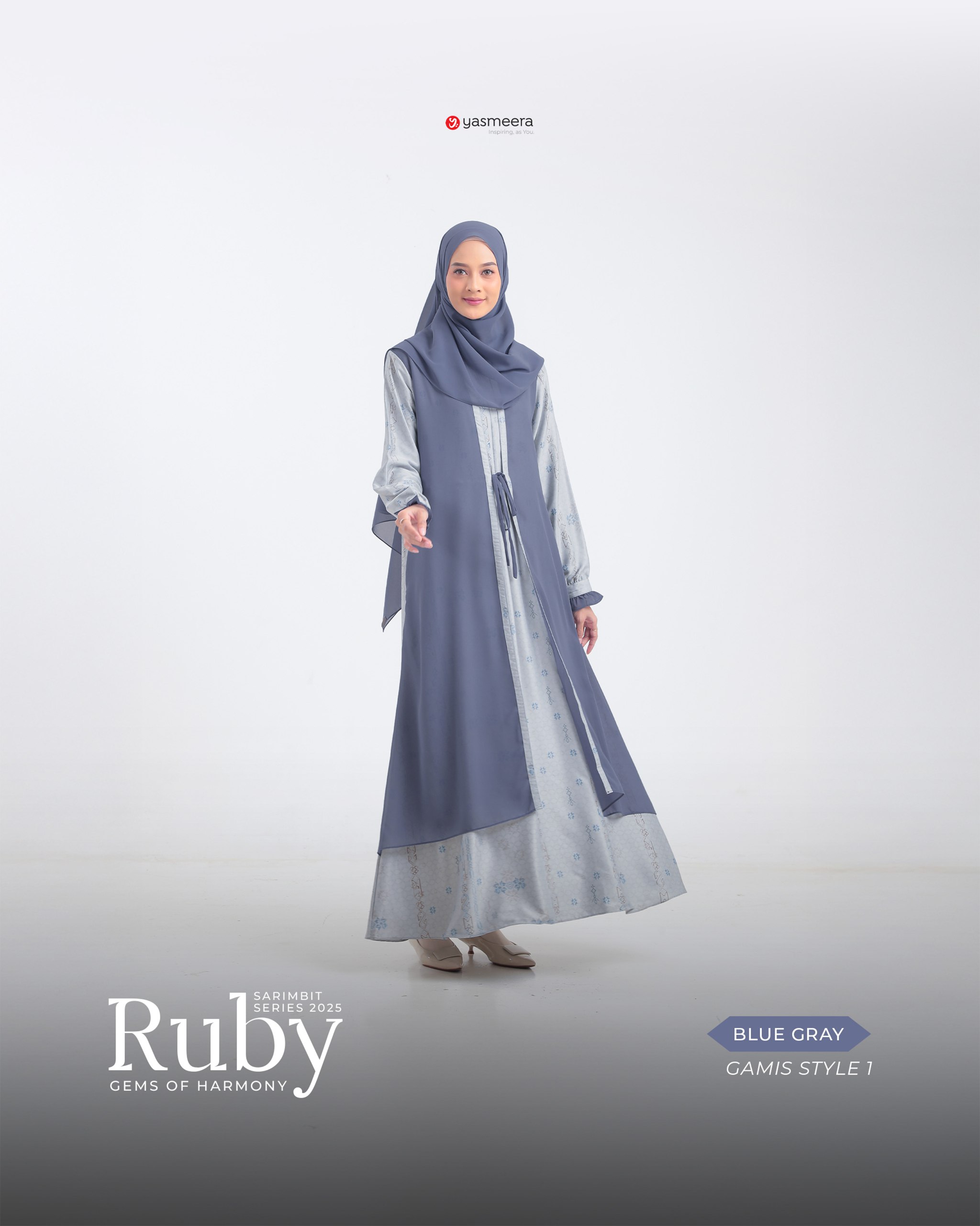 Yasmeera - SARIMBIT 2025 RUBY SERIES WARNA BLUE GRAY thumb 5