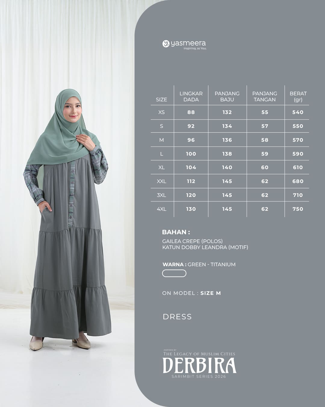 Yasmeera - DERBIRA SERIES - GREEN-TITANIUM thumb 2