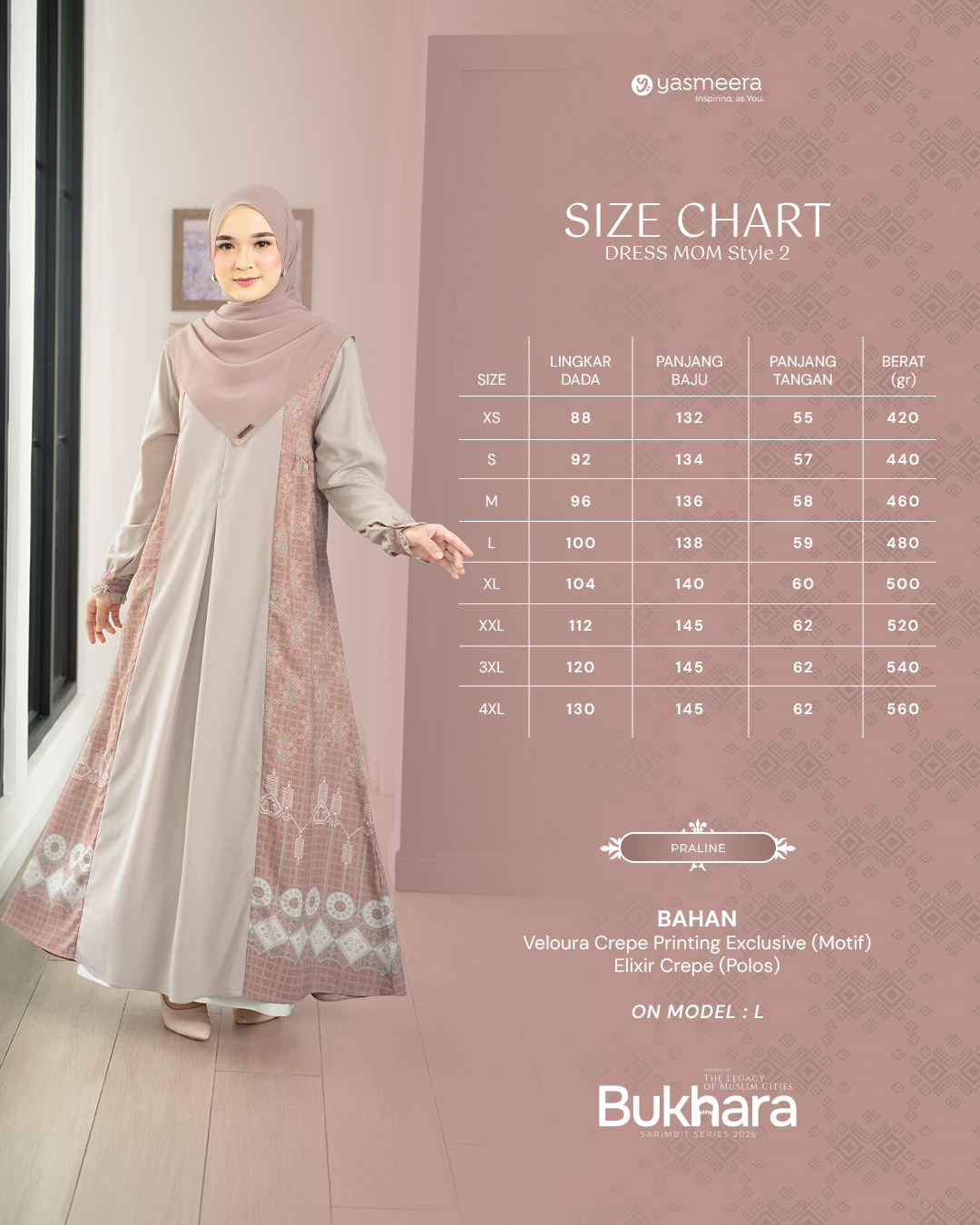 Yasmeera - BUKHARA SERIES - PRALINE